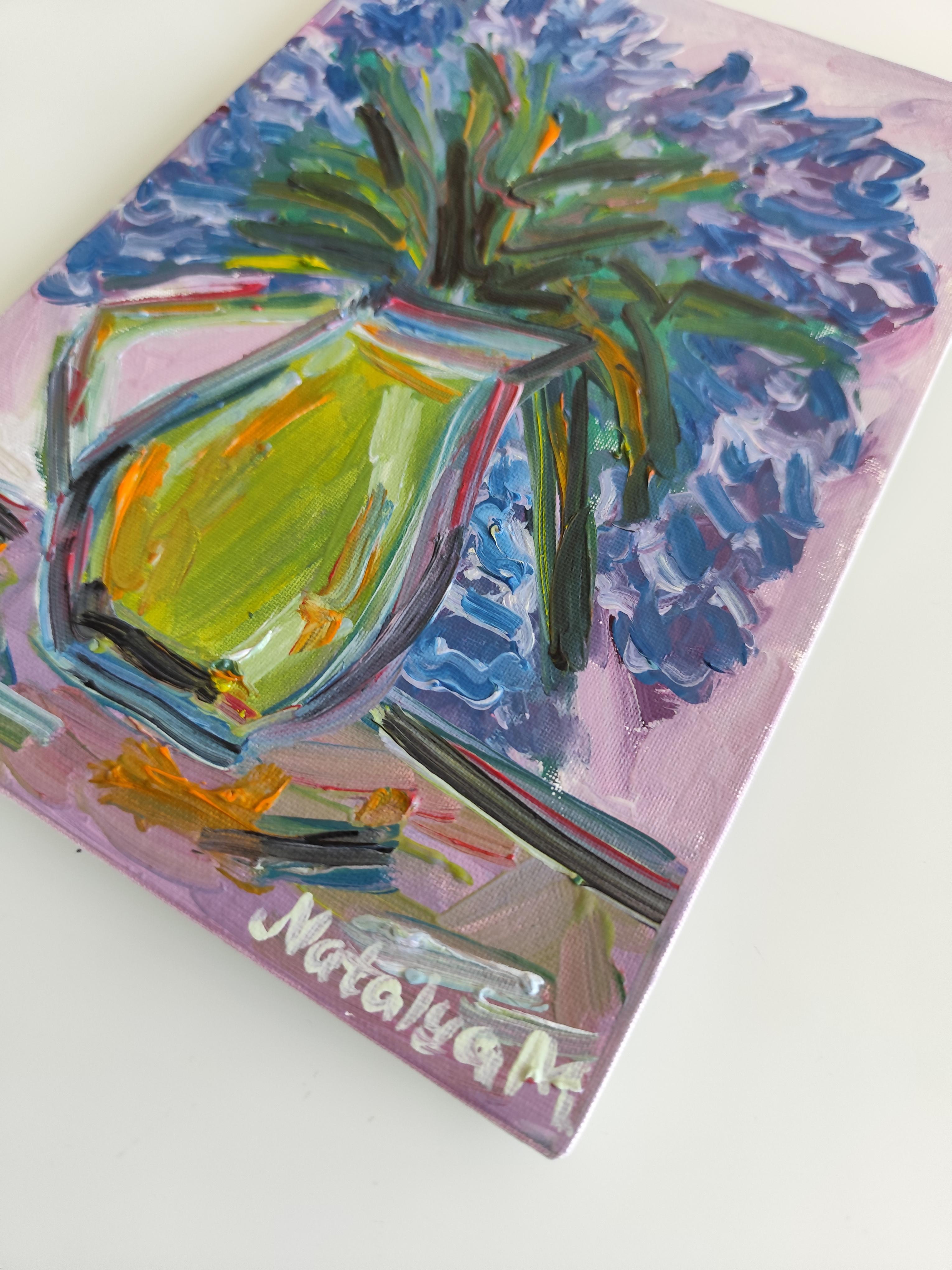 Impressionist oil floral painting on board 