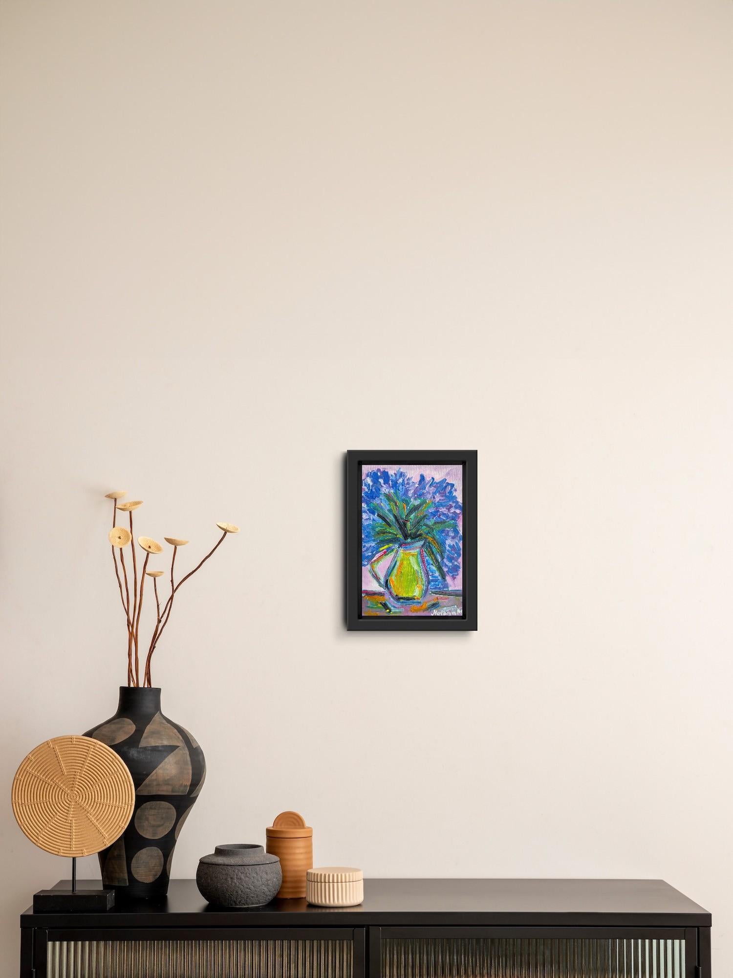 Impressionist oil floral painting on board 