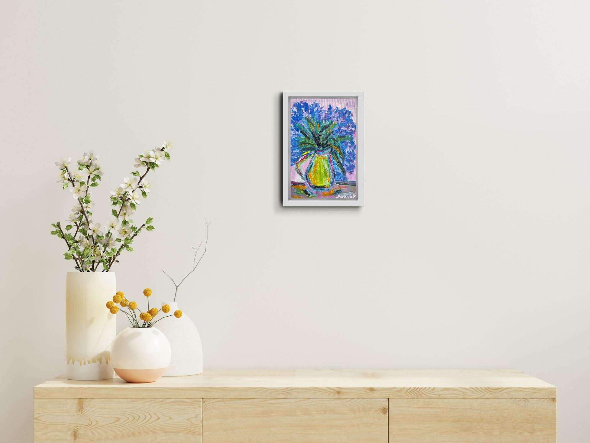 Impressionist oil floral painting on board 
