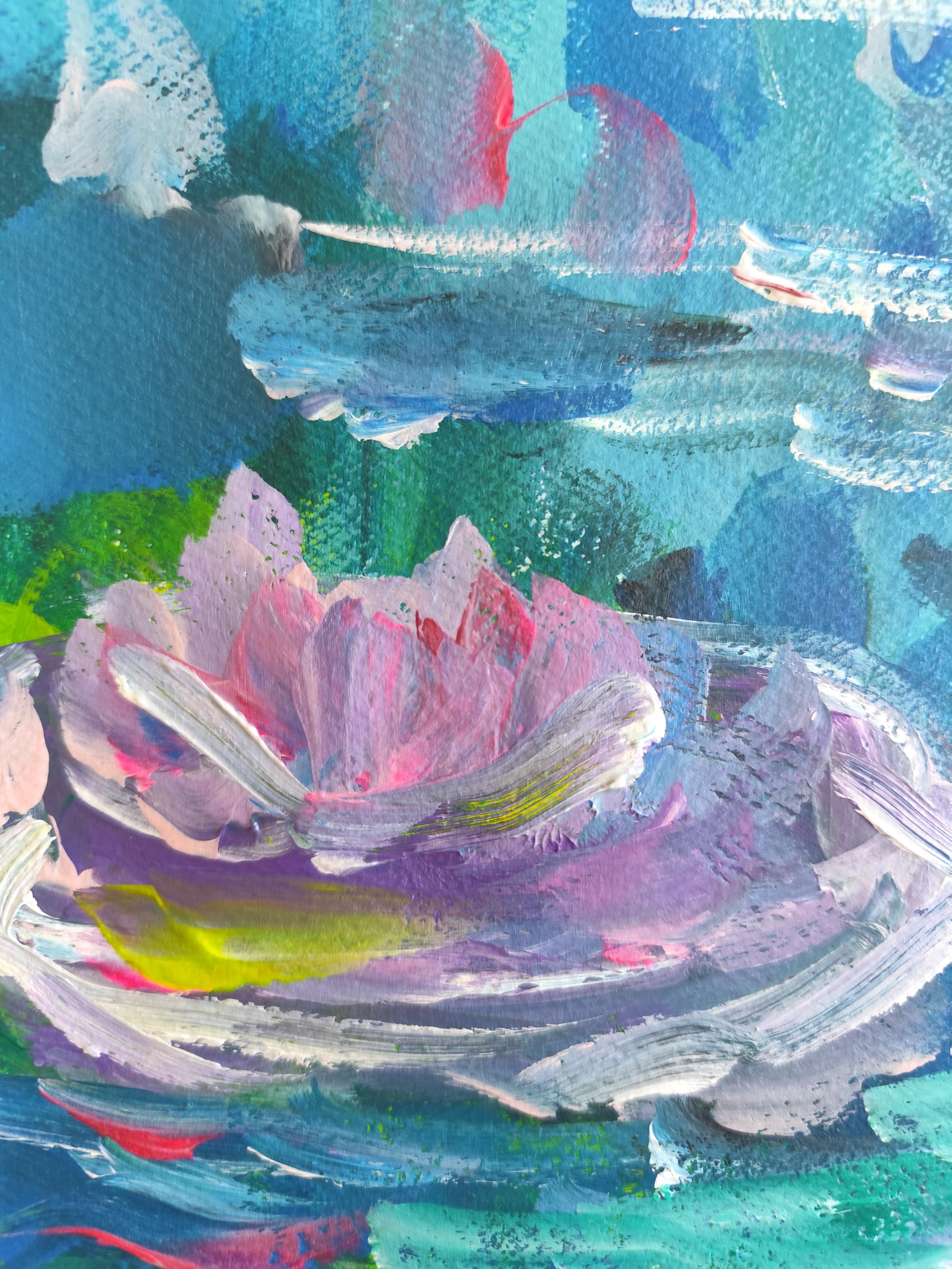 Impressionist painting of nymphs inspired by Claude Monet 