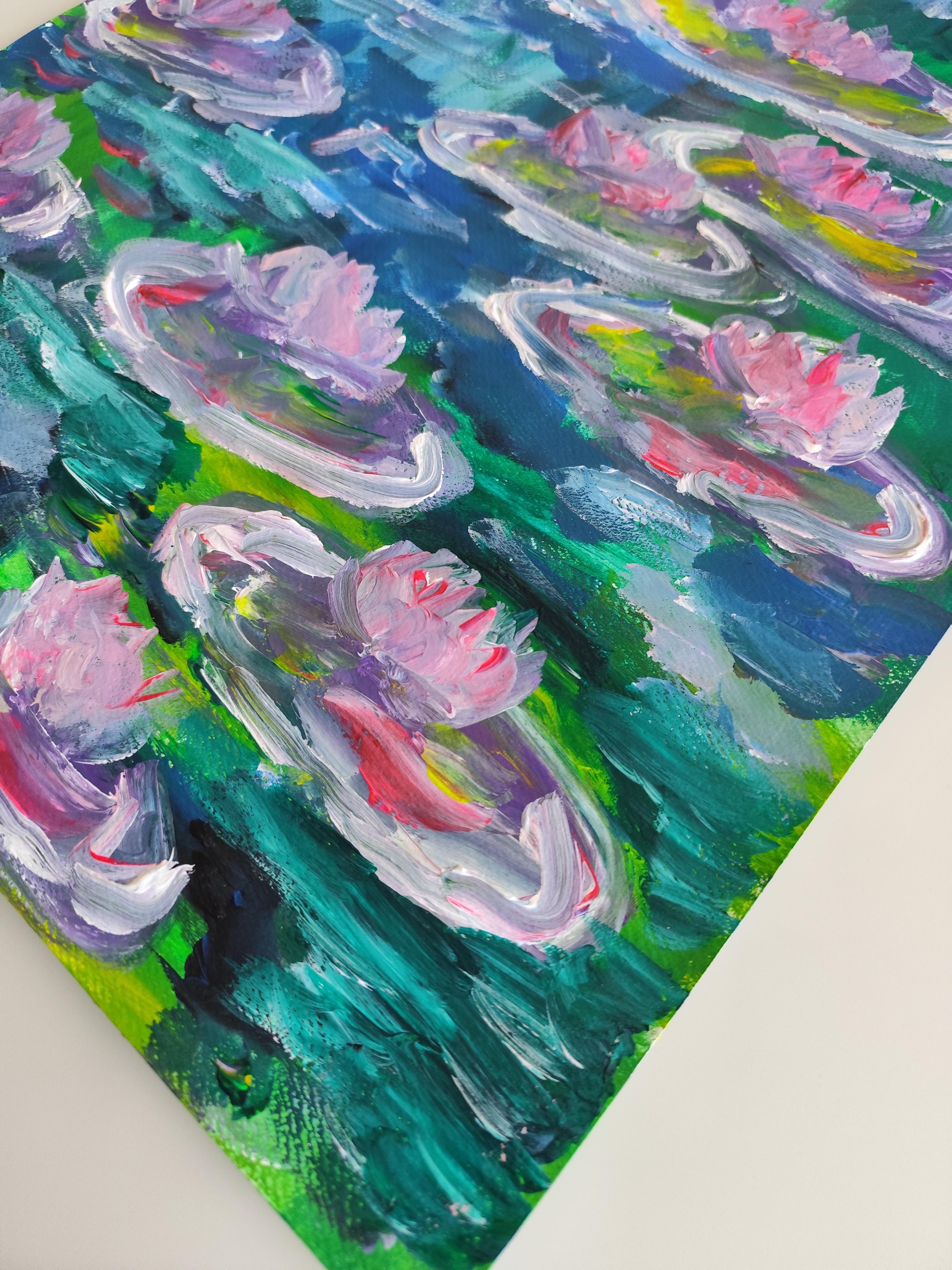 Impressionist painting of nymphs inspired by Claude Monet 