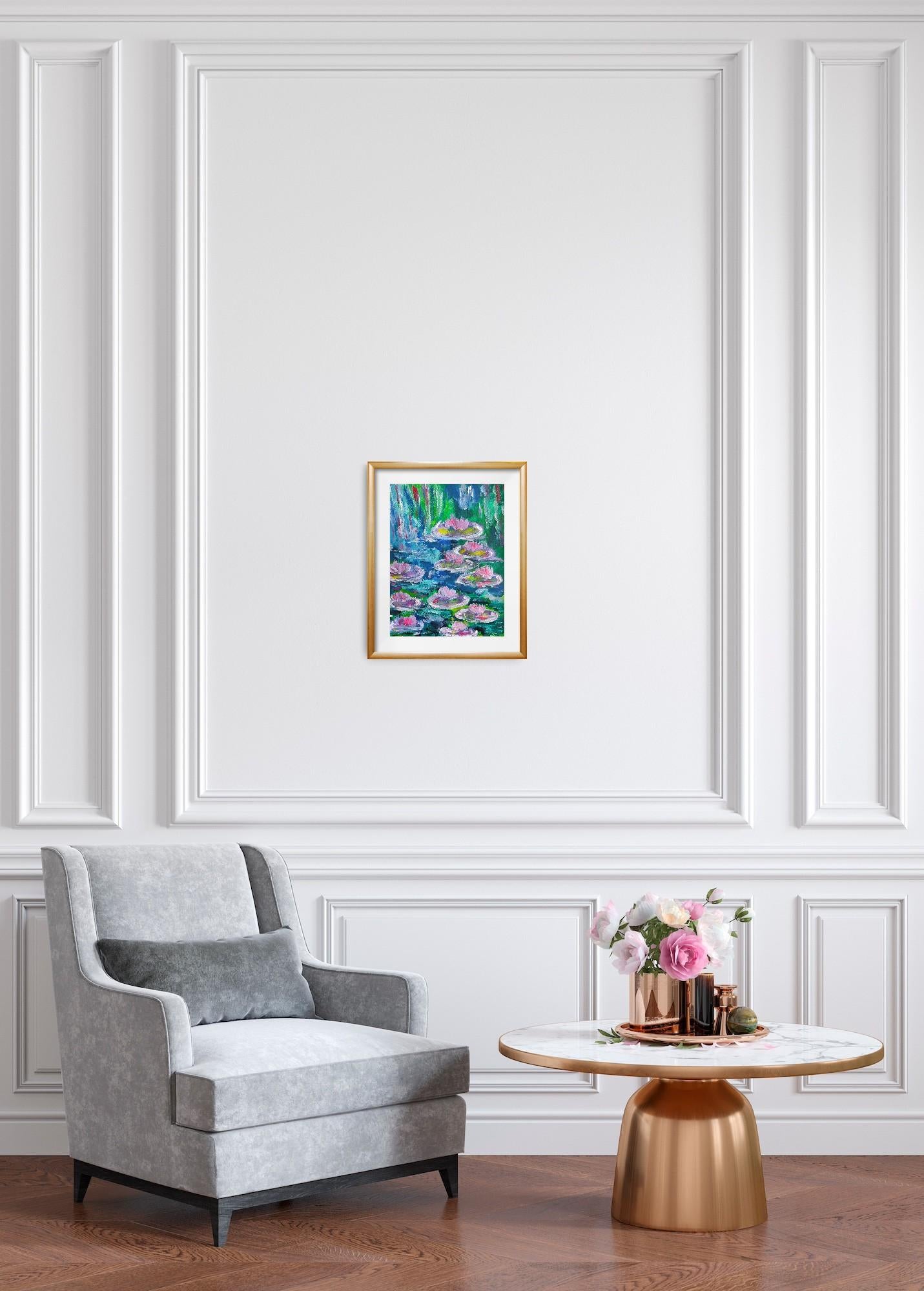 Impressionist painting of nymphs inspired by Claude Monet 