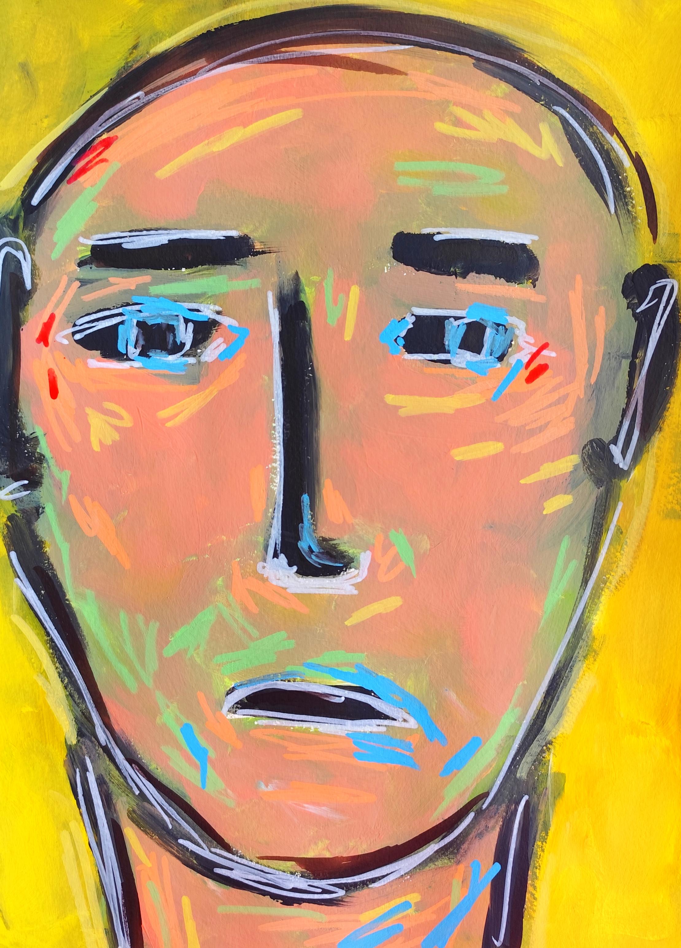 "Just human " Zeitgenössisches abstraktes expressionistisches Männerporträt