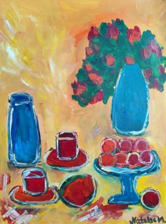 Mougenot Natalya - Fauvist expressionist still-life acrylic painting paper " Let the sunshine in" Fauvist expressionist still-life acrylic painting paper " Let the sunshine in"