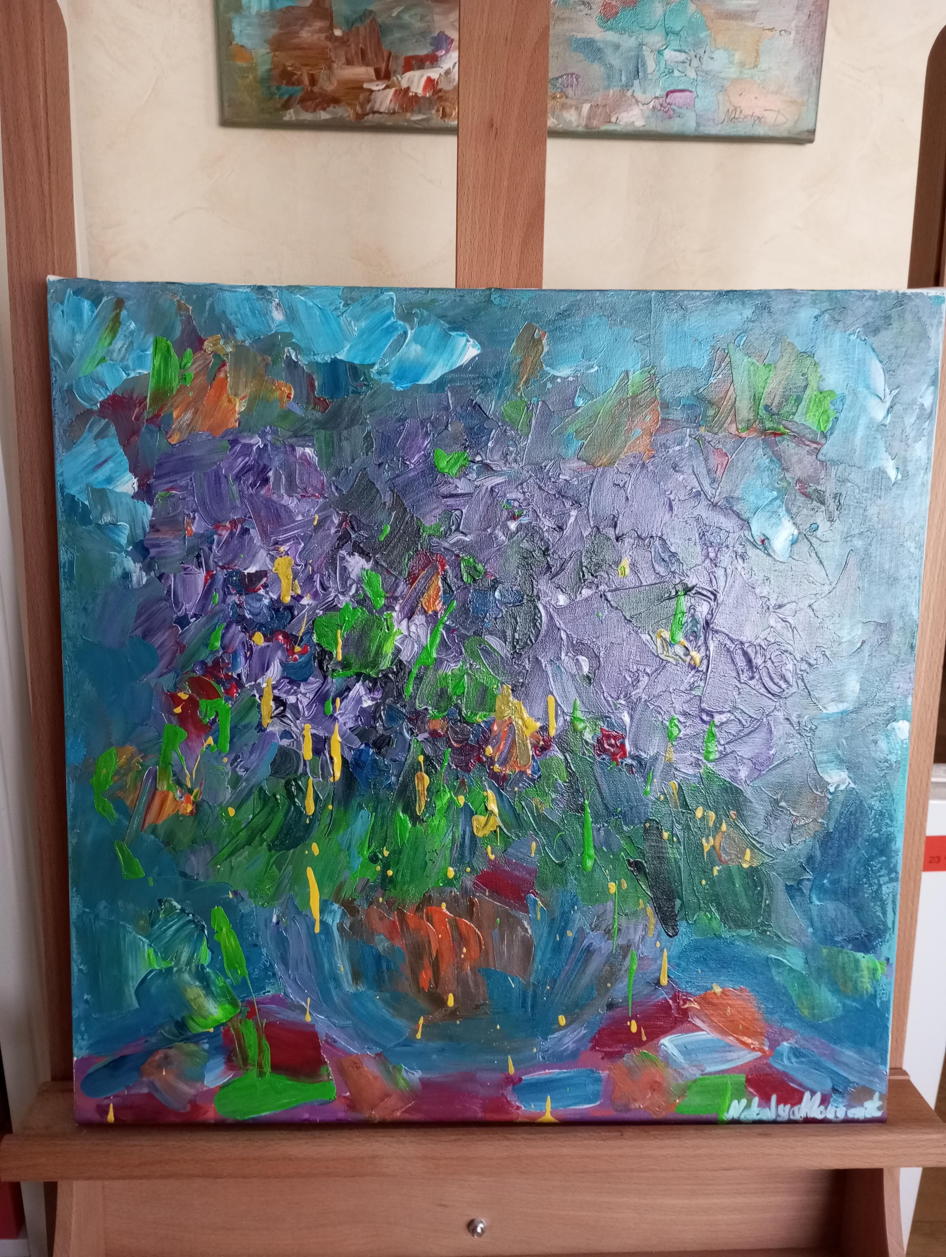 Arte floral impresionista abstracto contemporáneo  