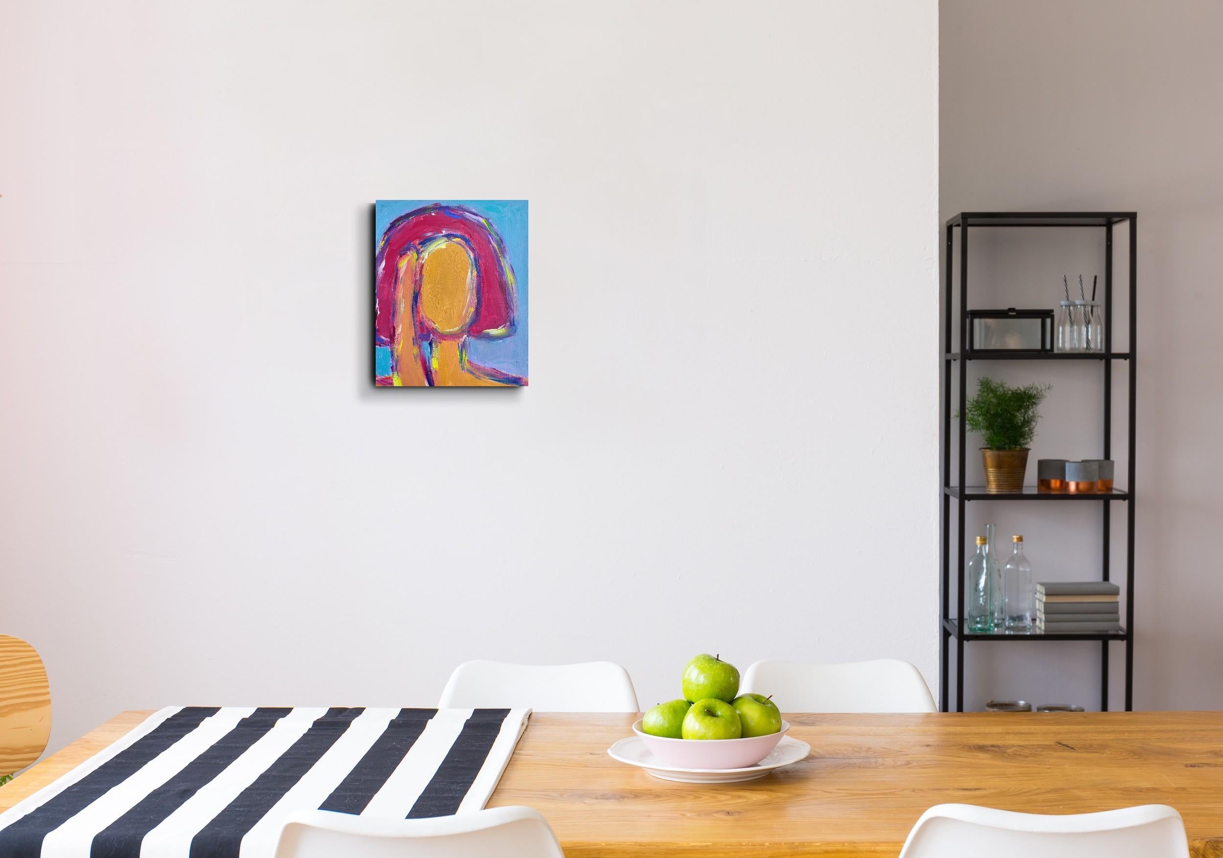 Modern Abstract Expressionist portrait woman acrylic on canvas 