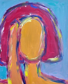 Modern Abstract Expressionist portrait woman acrylic on canvas "Unseen strength"