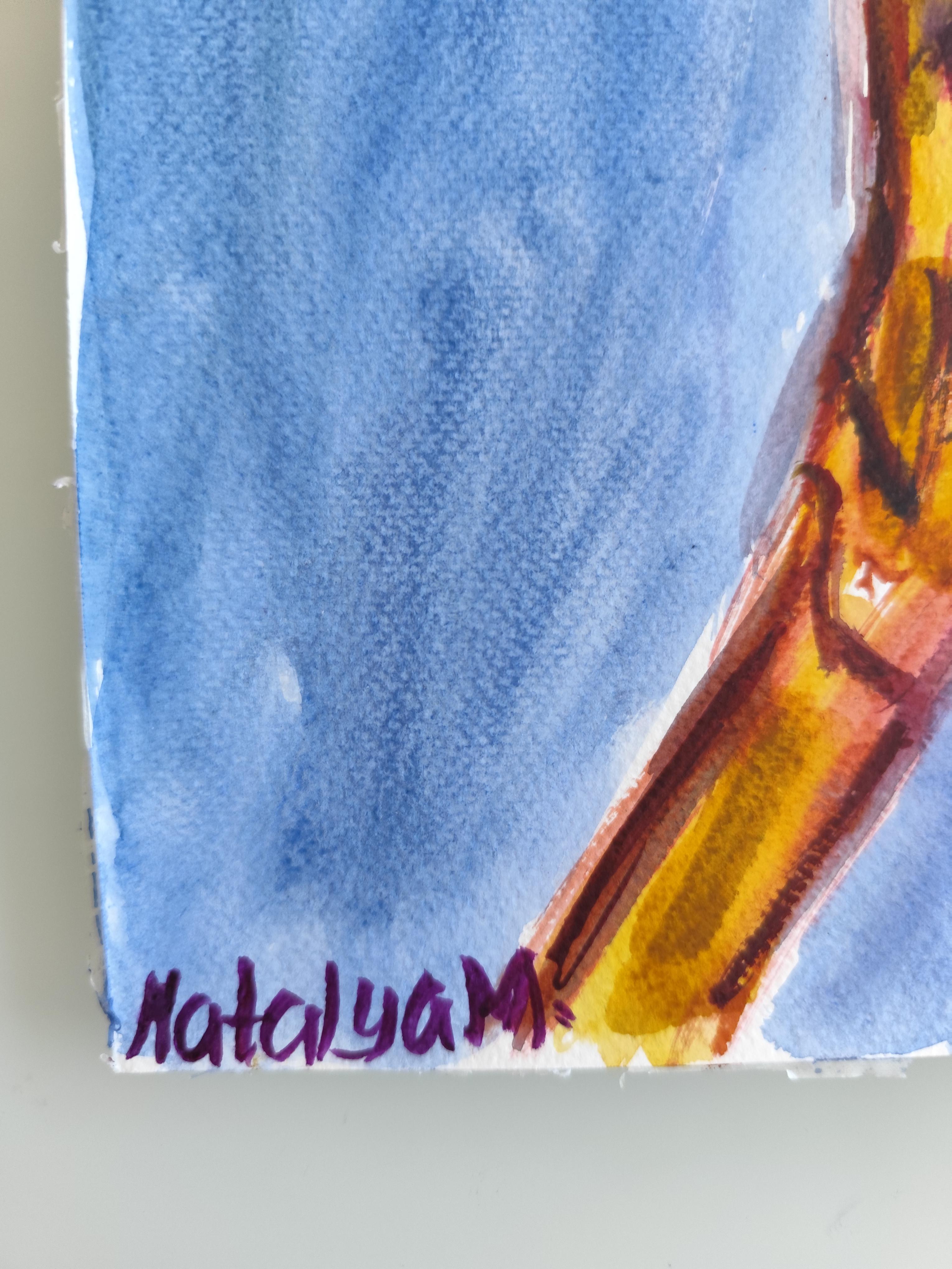 Modern abstract expressionist woman's figure painting  