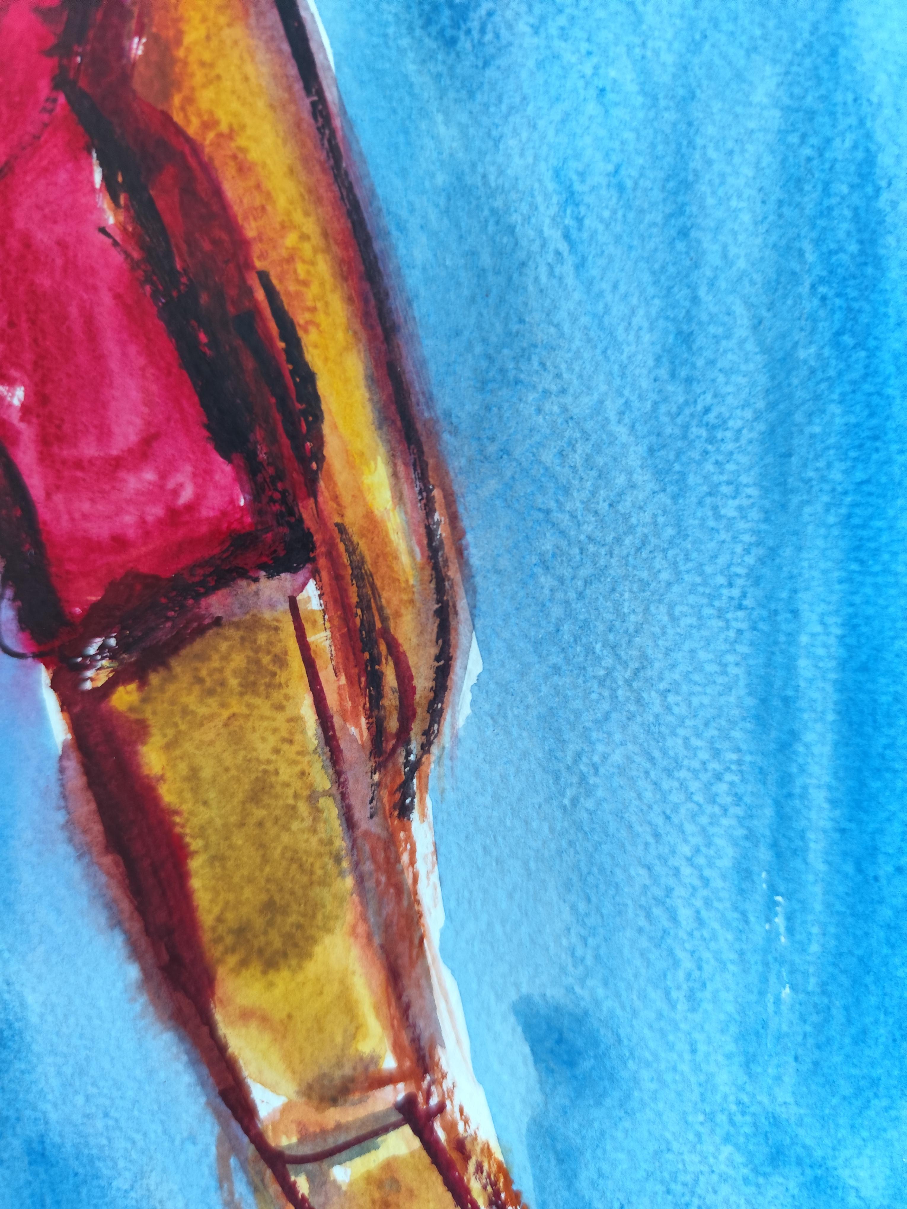 Modern abstract expressionist woman's figure painting  