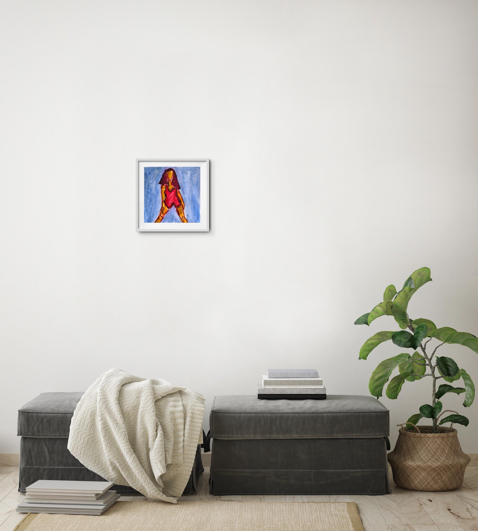 Modern abstract expressionist woman's figure painting  