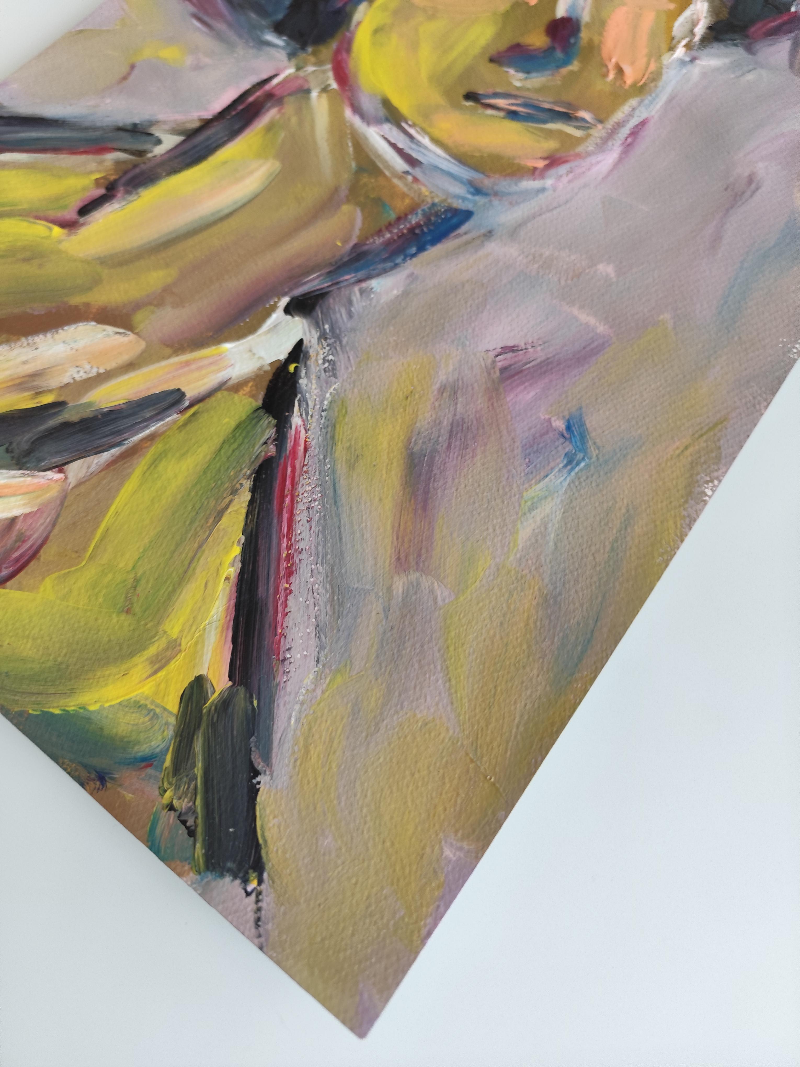 Modernes Frauenporträt des modernen abstrakten Expressionismus, Acryl auf Papier, „ True self“ im Angebot 7
