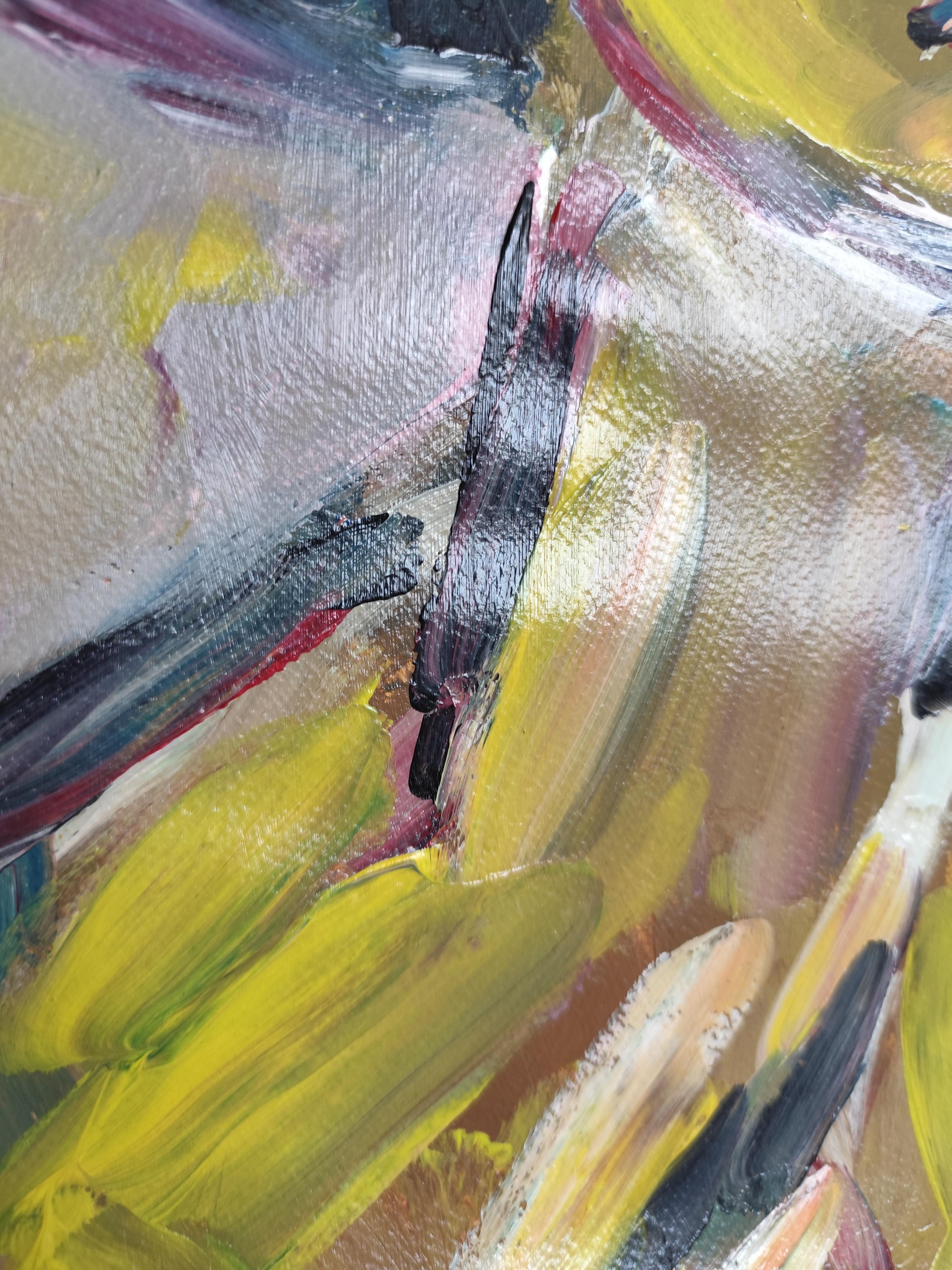 Modernes Frauenporträt des modernen abstrakten Expressionismus, Acryl auf Papier, „ True self“ im Angebot 15