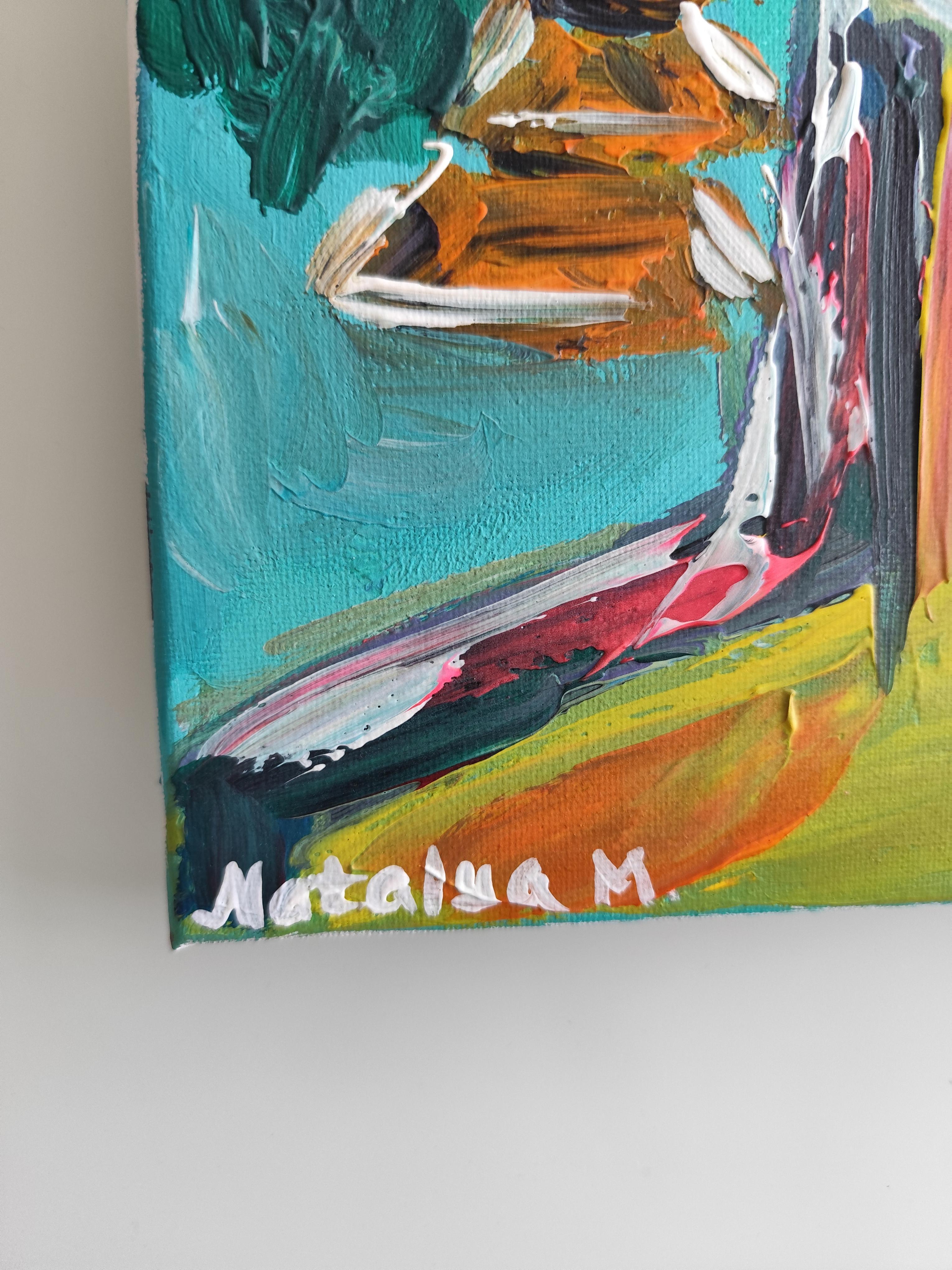 Modern abstract expressionist woman's portrait Frida Kahlo 