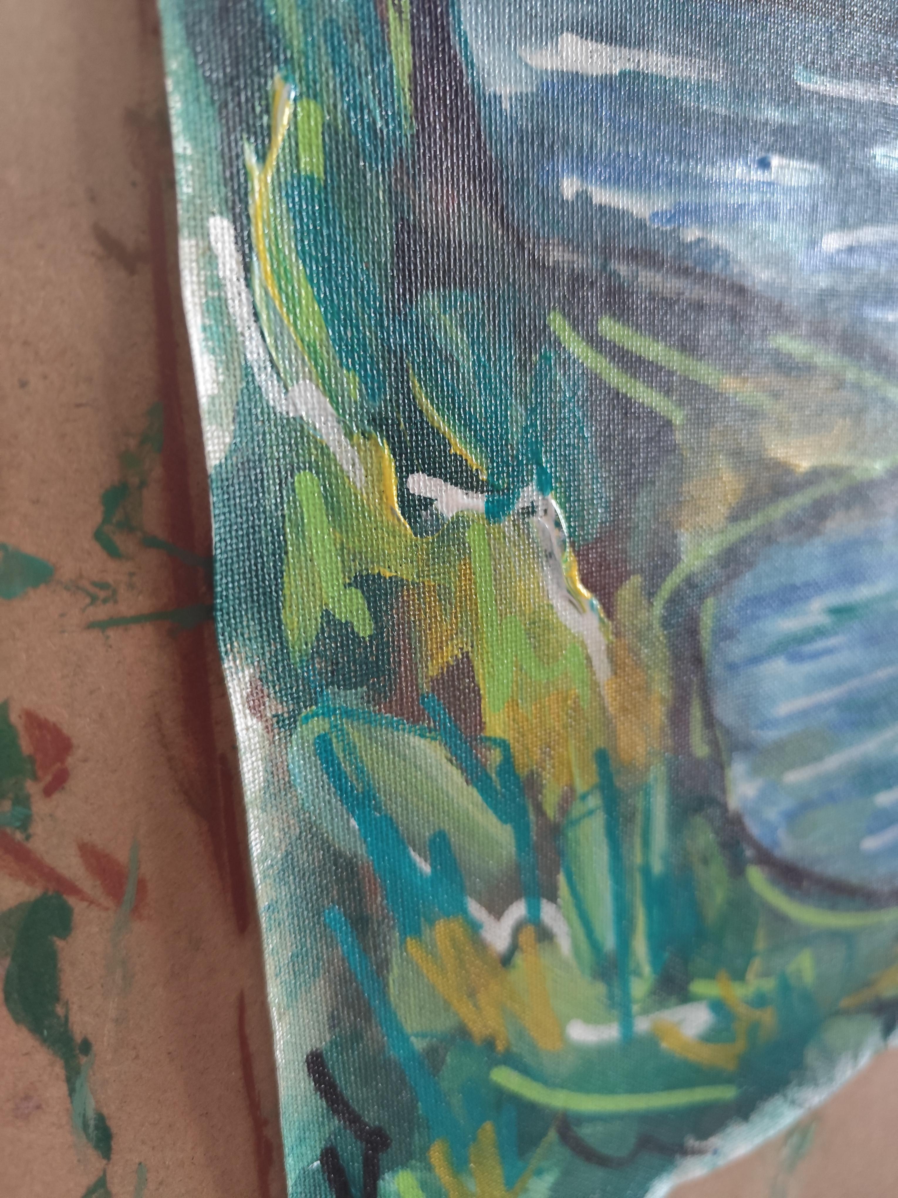 Modernes abstraktes impressionistisches Küstengemälde 