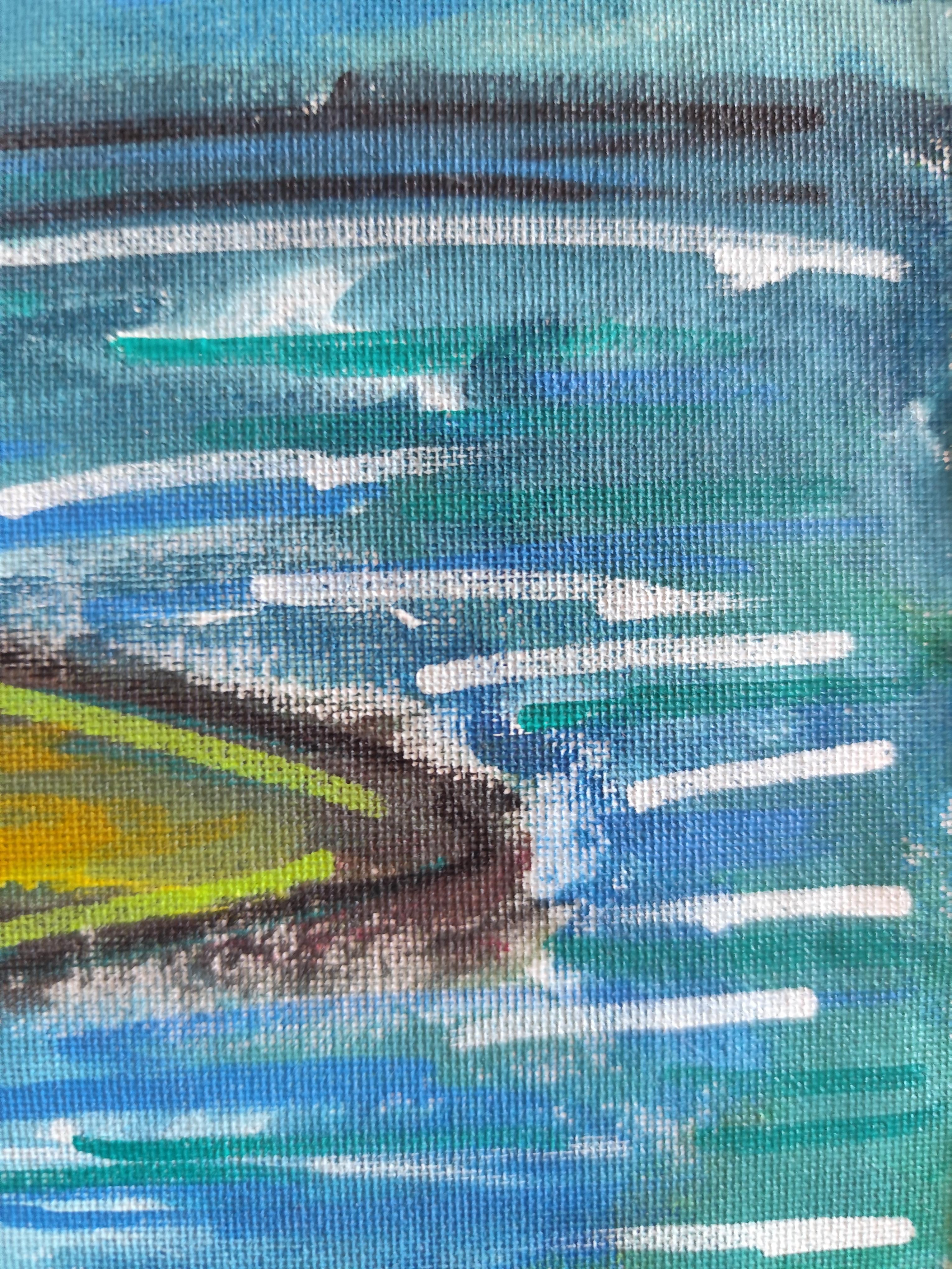 Modernes abstraktes impressionistisches Küstengemälde 