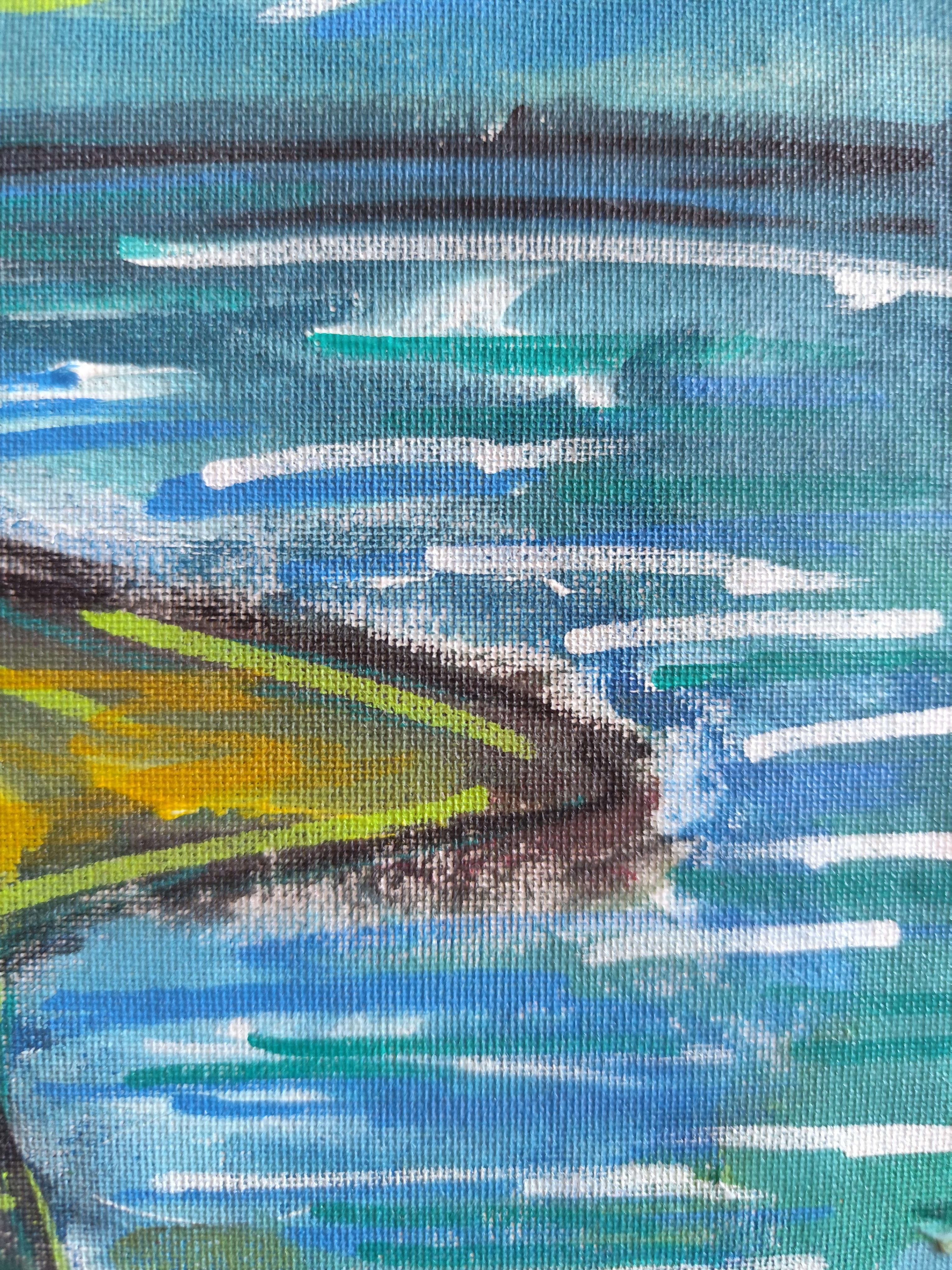 Modernes abstraktes impressionistisches Küstengemälde 