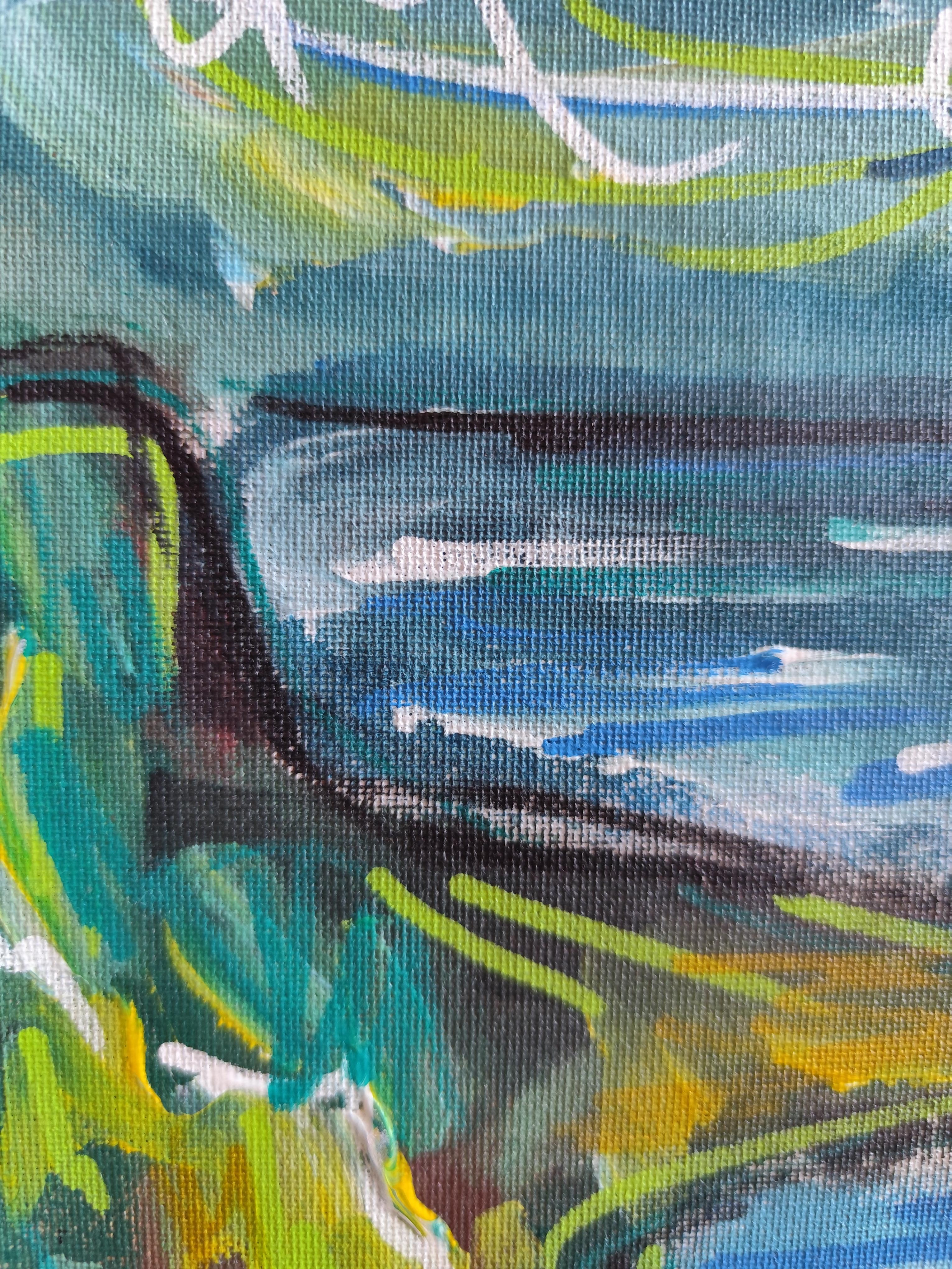 Modernes abstraktes impressionistisches Küstengemälde 