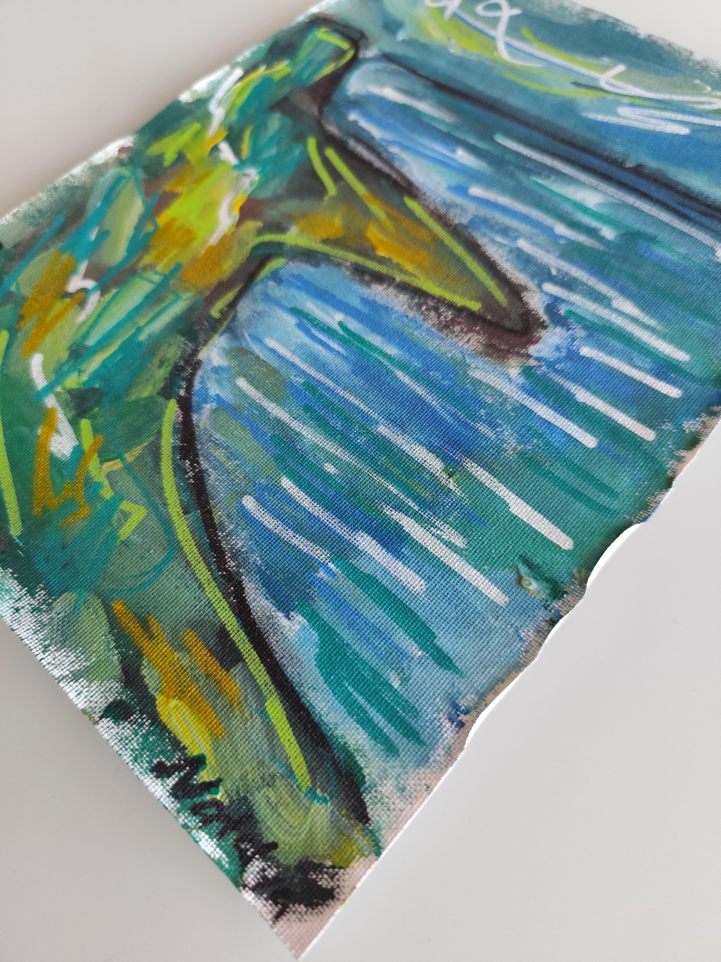 Modernes abstraktes impressionistisches Küstengemälde 