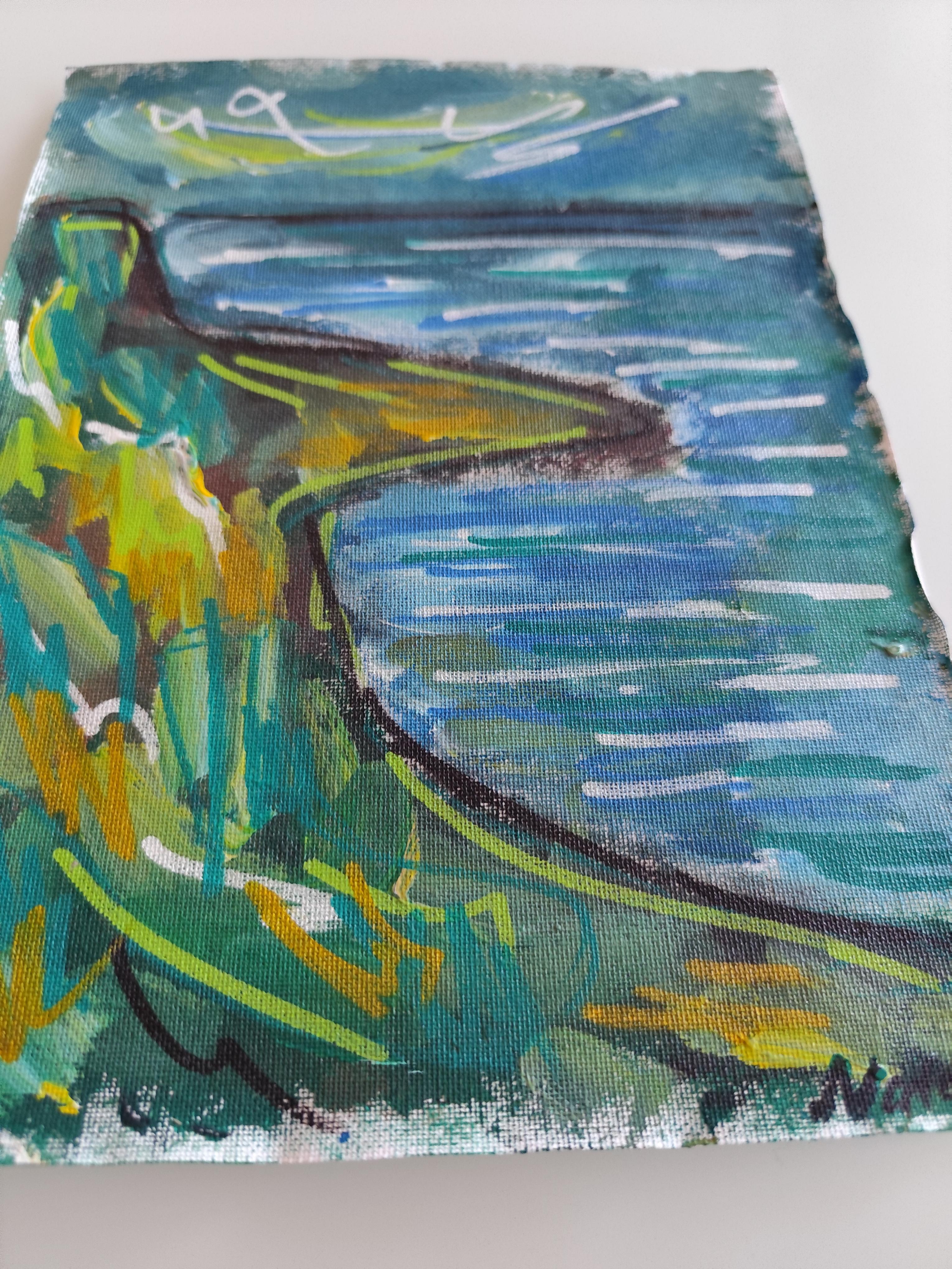 Modernes abstraktes impressionistisches Küstengemälde 