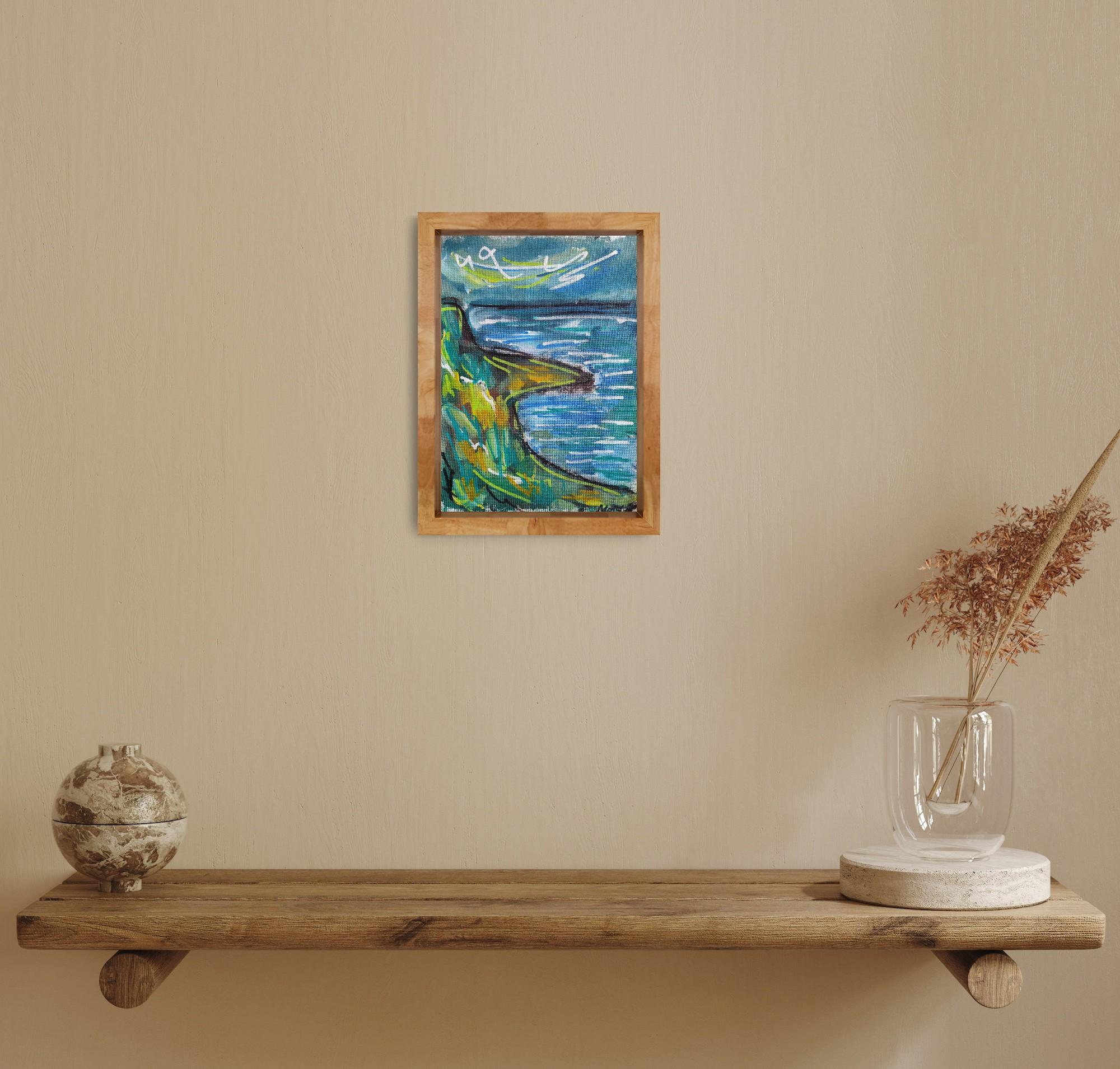 Modernes abstraktes impressionistisches Küstengemälde 