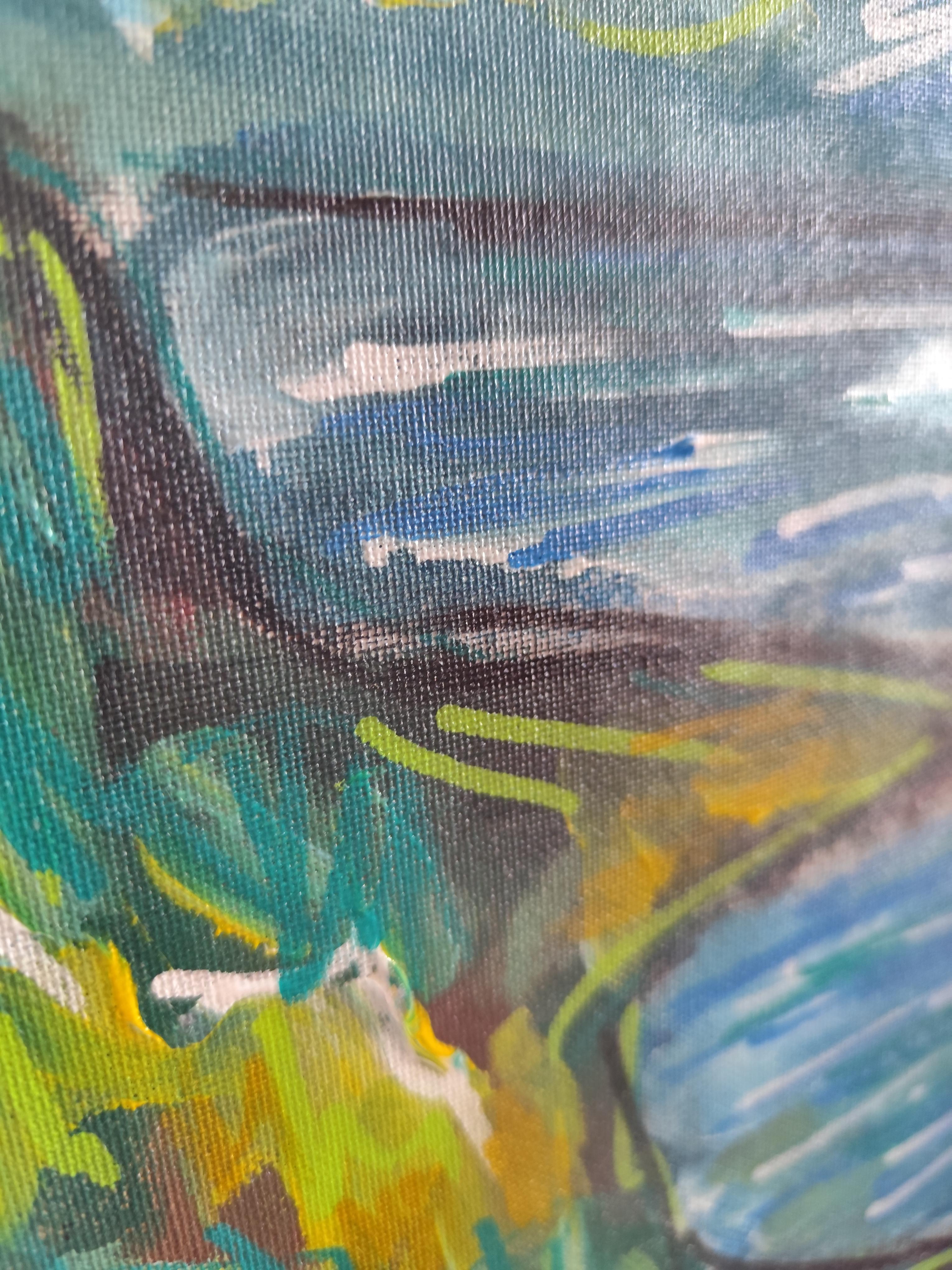 Modernes abstraktes impressionistisches Küstengemälde 