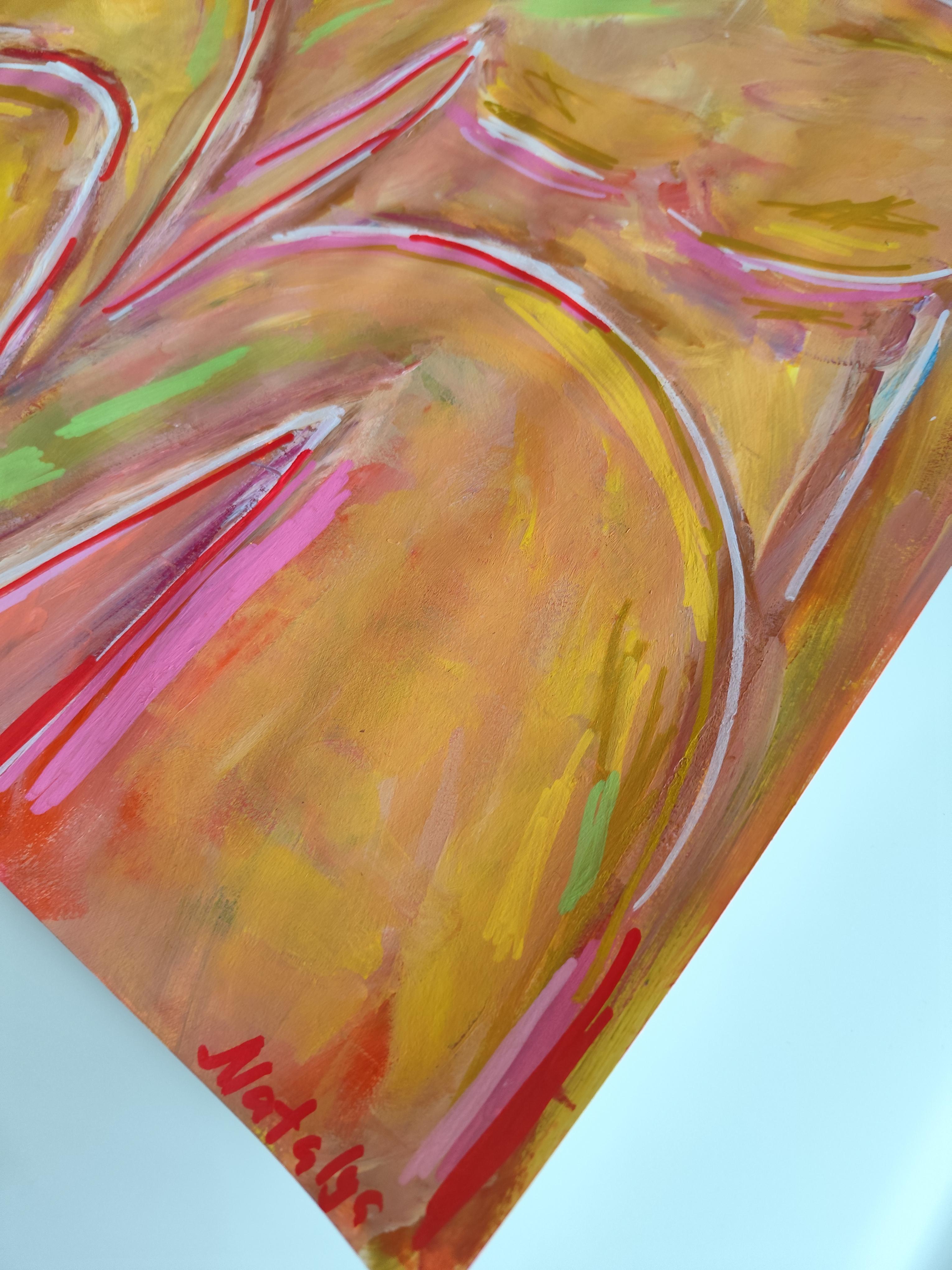 Modern large abstract figurative acrylic painting of two women 