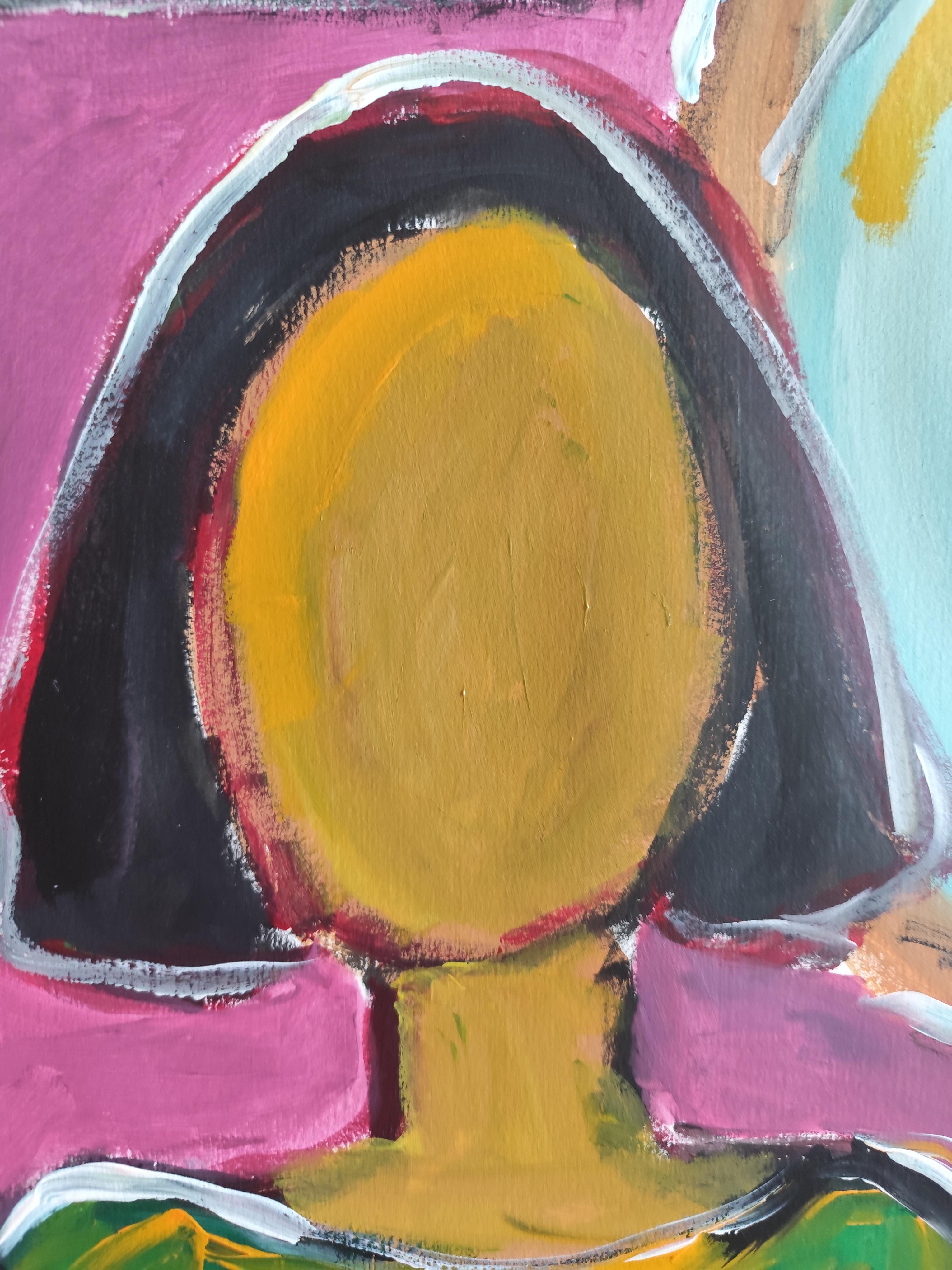 Figuratif abstrait moderne de grande taille  peinture de femme 