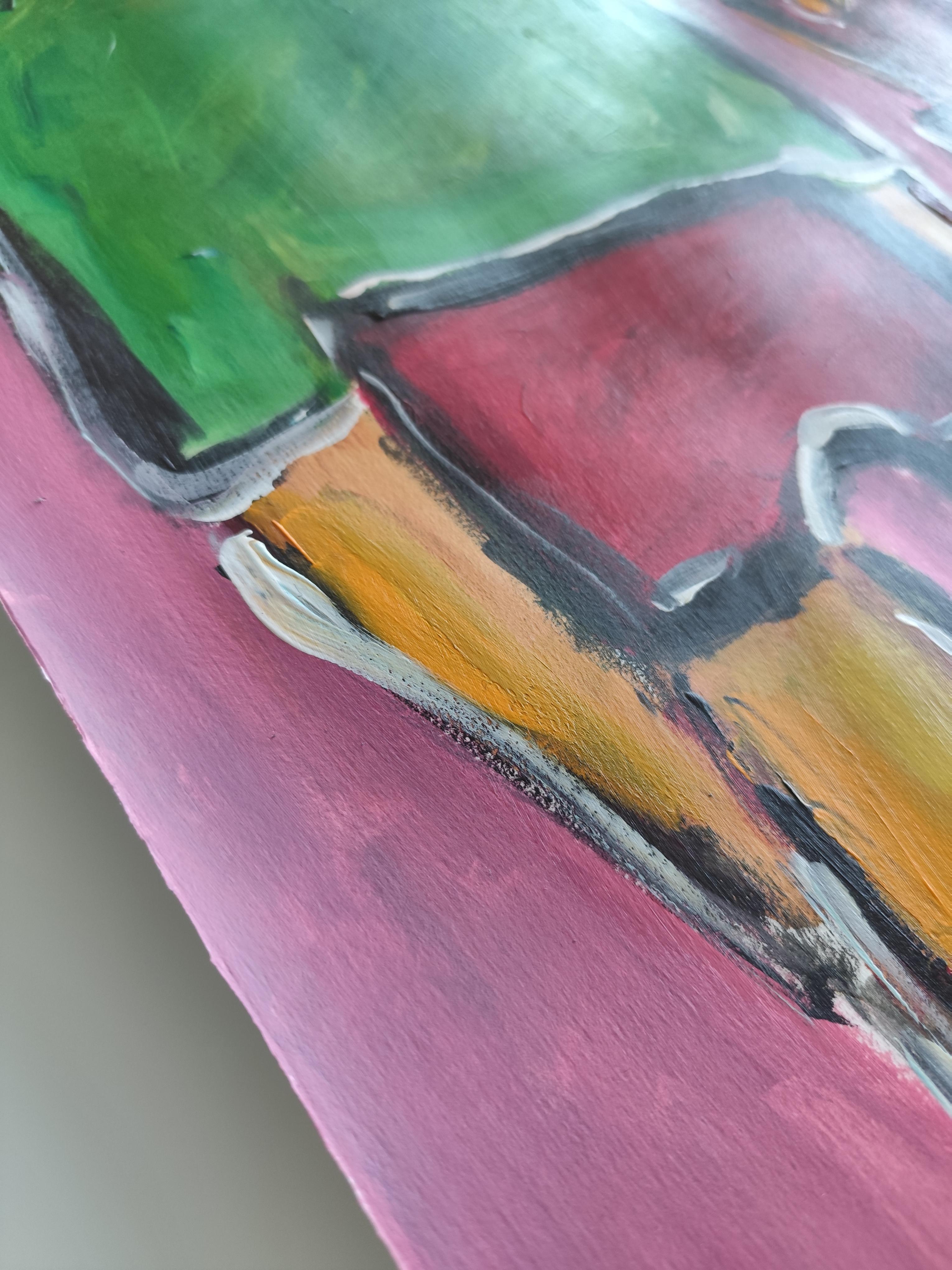 Figuratif abstrait moderne de grande taille  peinture de femme 