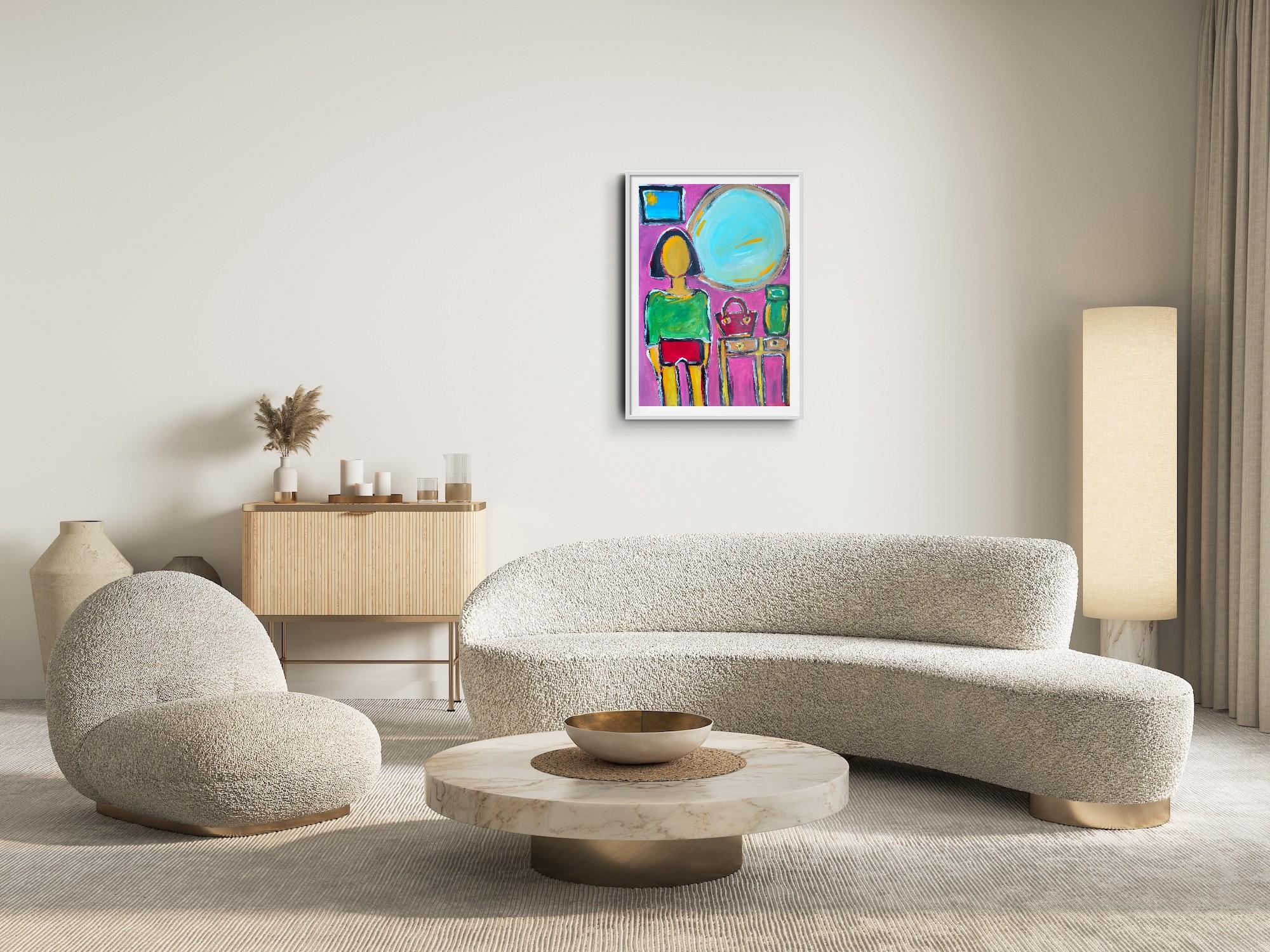 Figuratif abstrait moderne de grande taille  peinture de femme 