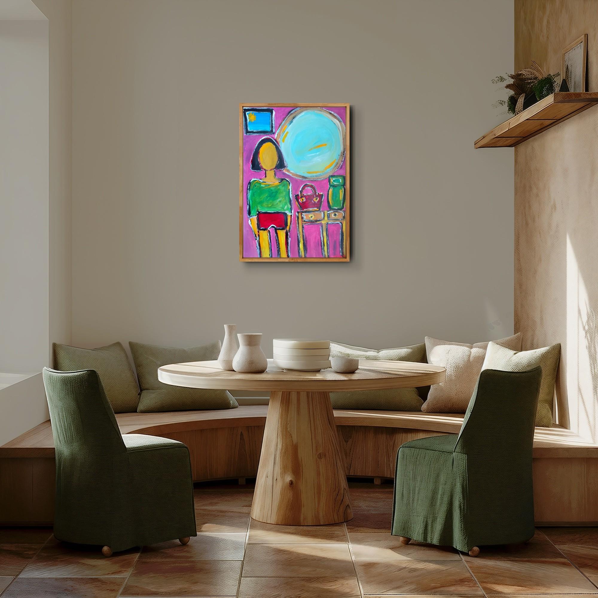 Figuratif abstrait moderne de grande taille  peinture de femme 