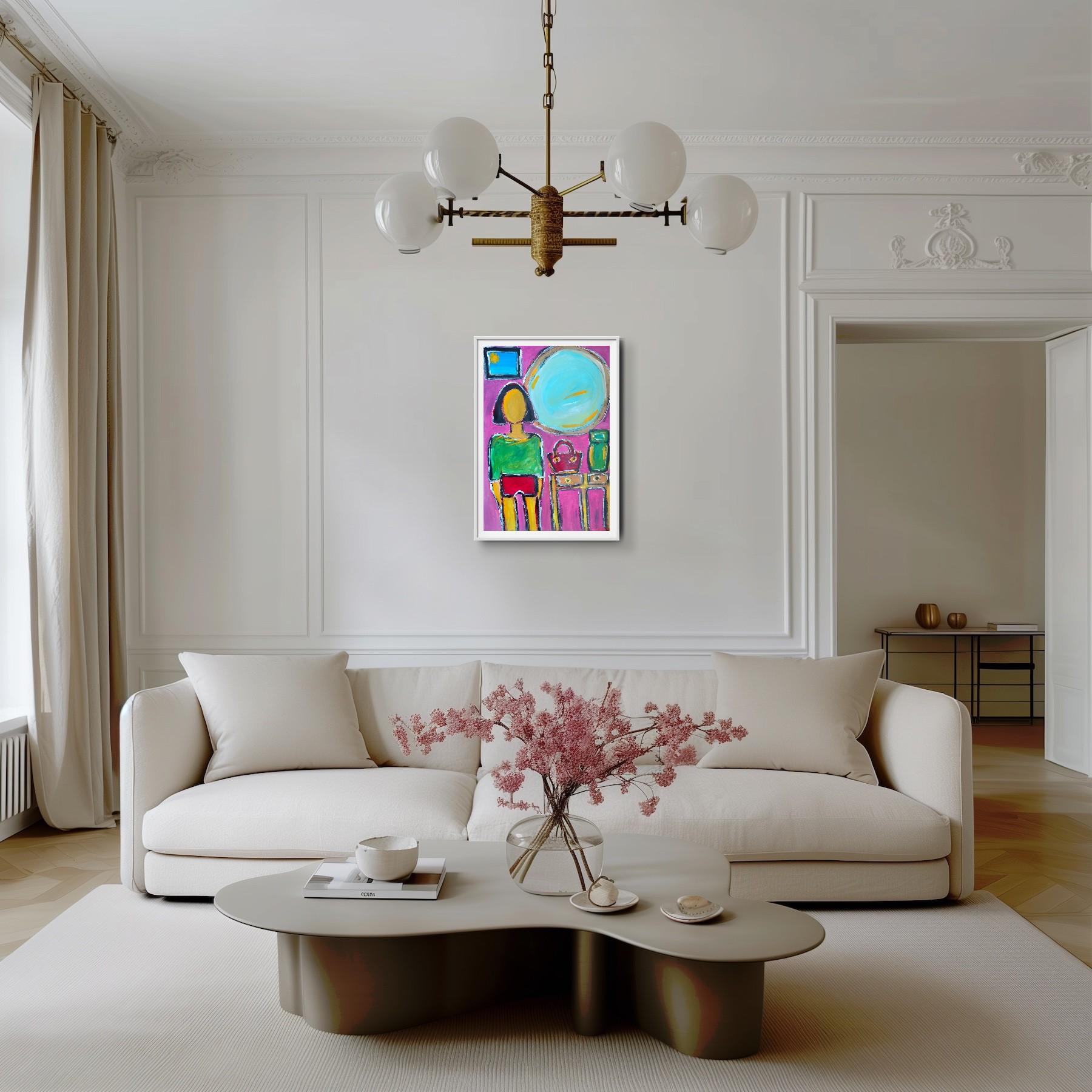 Figuratif abstrait moderne de grande taille  peinture de femme 