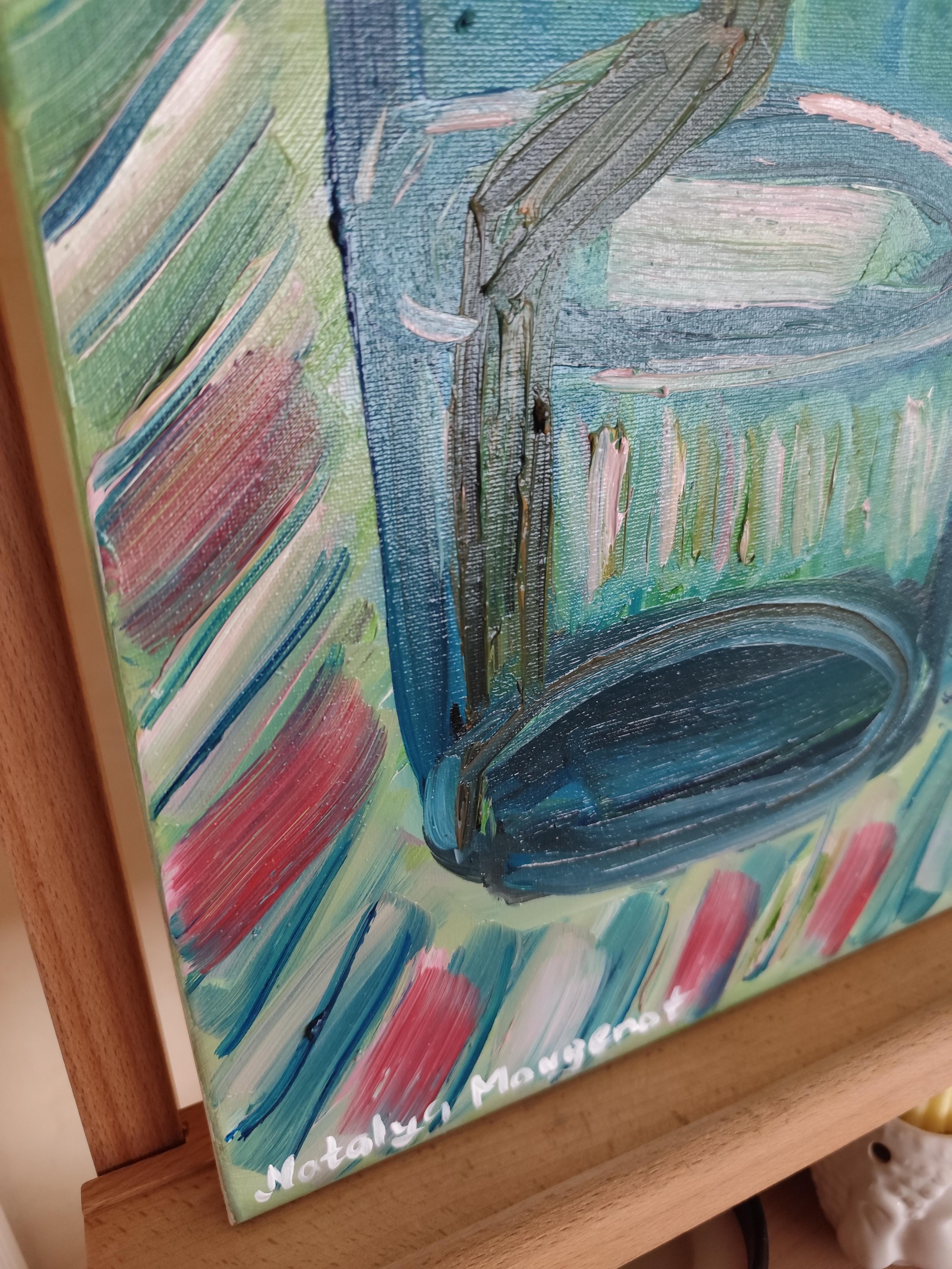 Quadro ad olio impressionista contemporaneo di fiori di mandorlo di ispirazione Van Gogh in vendita 6