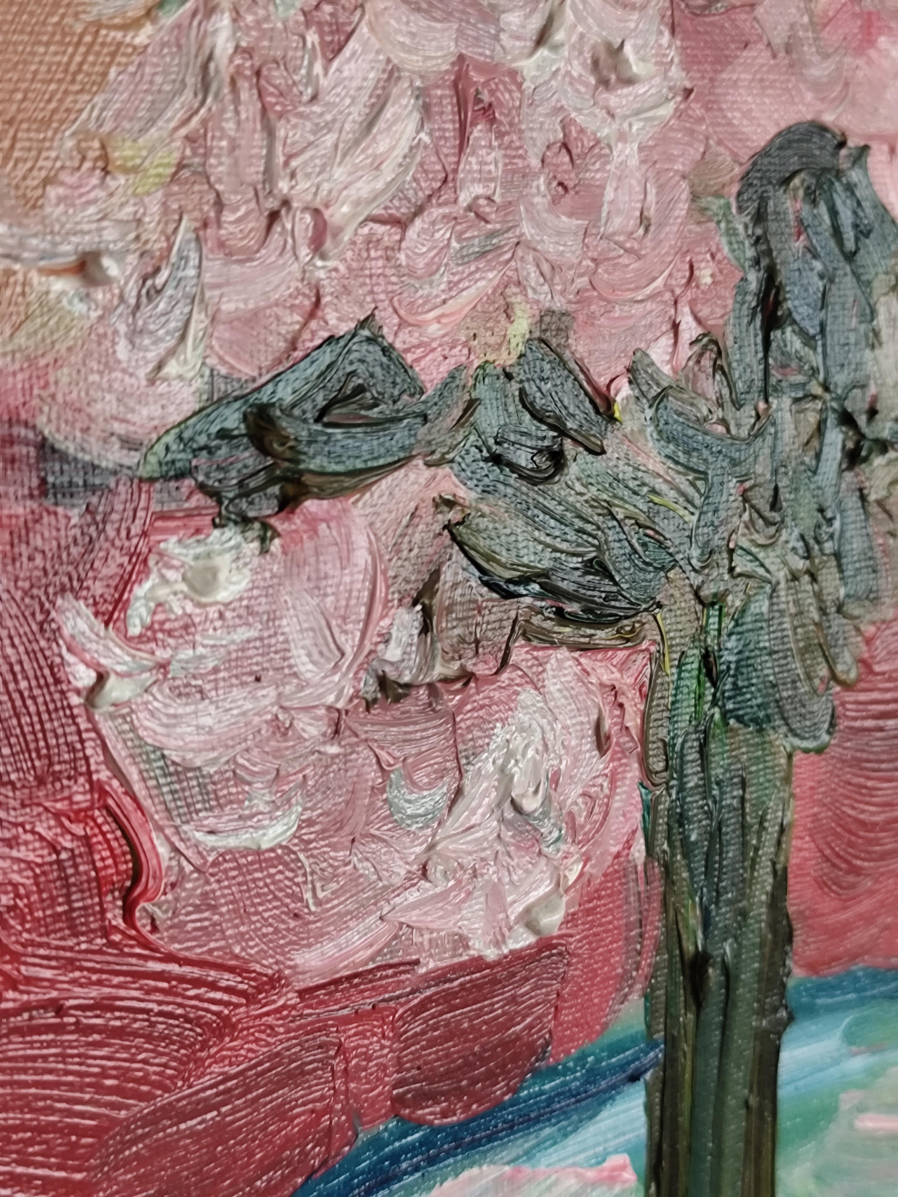 Quadro ad olio impressionista contemporaneo di fiori di mandorlo di ispirazione Van Gogh in vendita 8