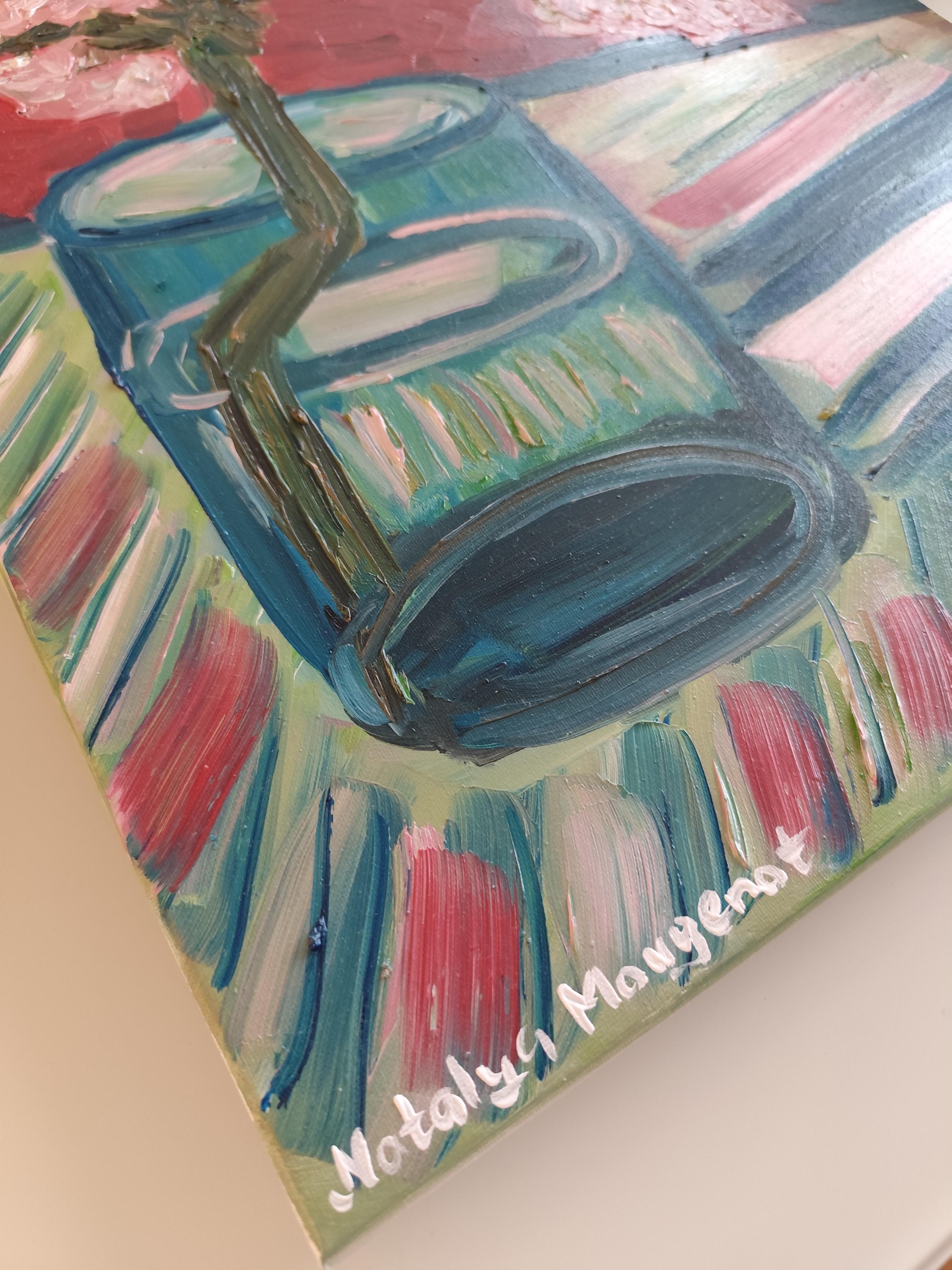 Quadro ad olio impressionista contemporaneo di fiori di mandorlo di ispirazione Van Gogh in vendita 9