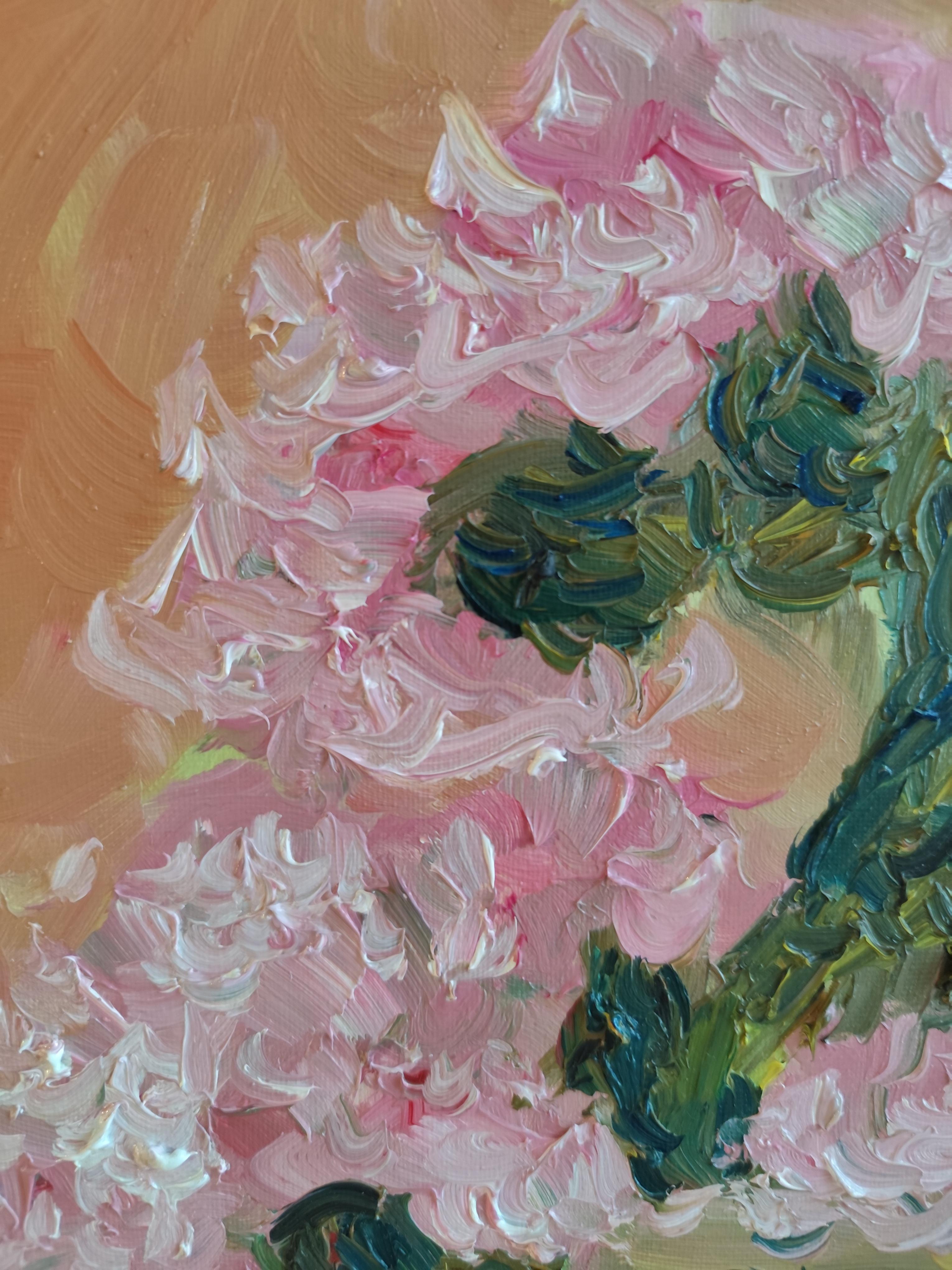 Quadro ad olio impressionista contemporaneo di fiori di mandorlo di ispirazione Van Gogh in vendita 10