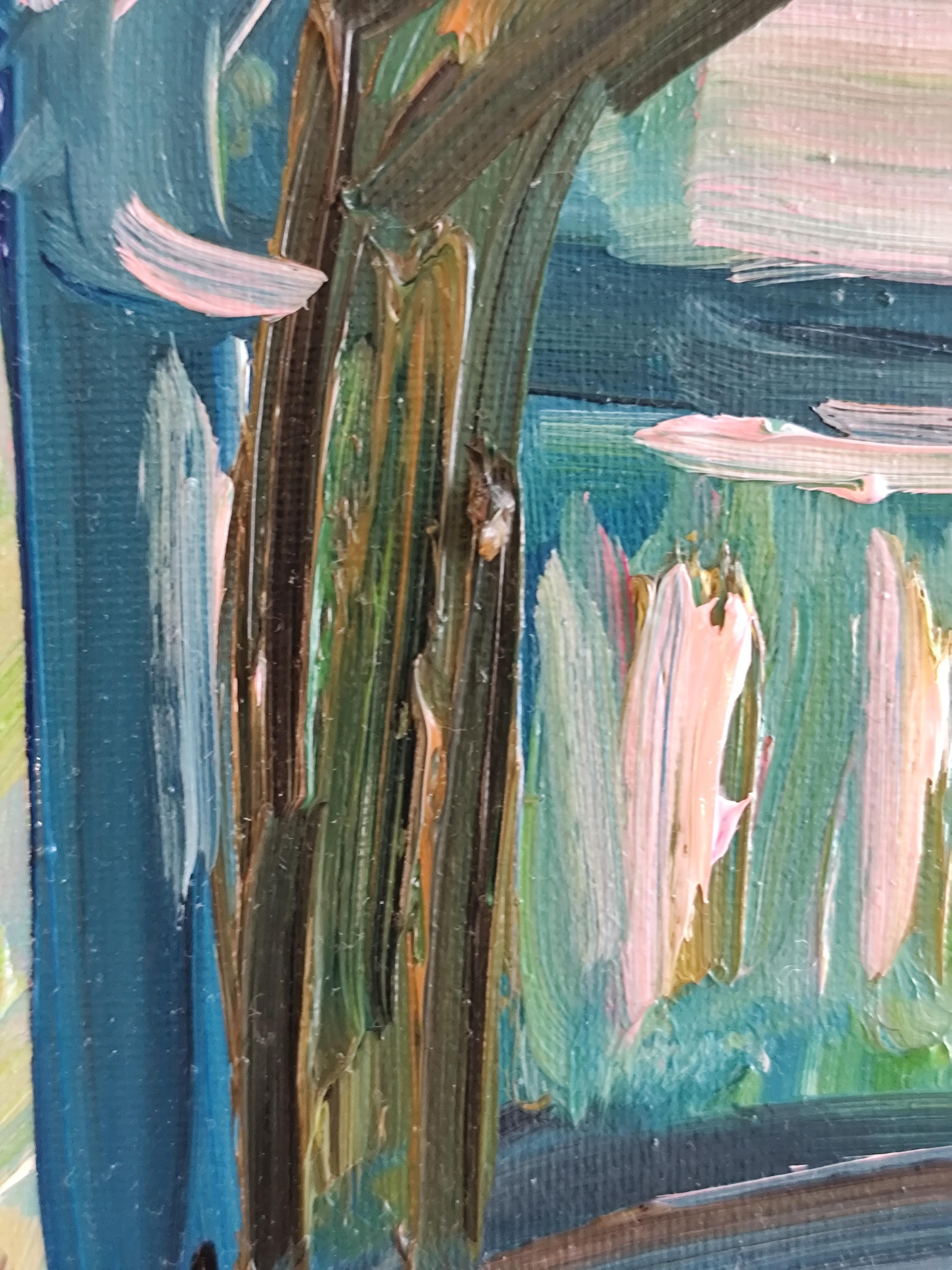 Quadro ad olio impressionista contemporaneo di fiori di mandorlo di ispirazione Van Gogh in vendita 12