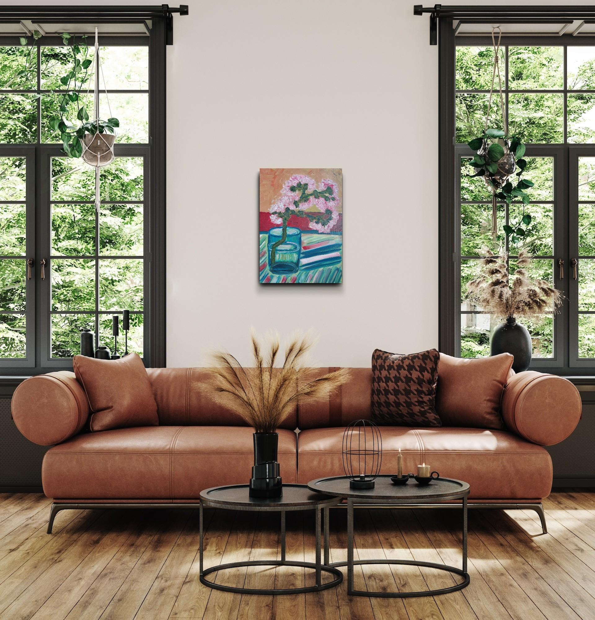 Quadro ad olio impressionista contemporaneo di fiori di mandorlo di ispirazione Van Gogh in vendita 1