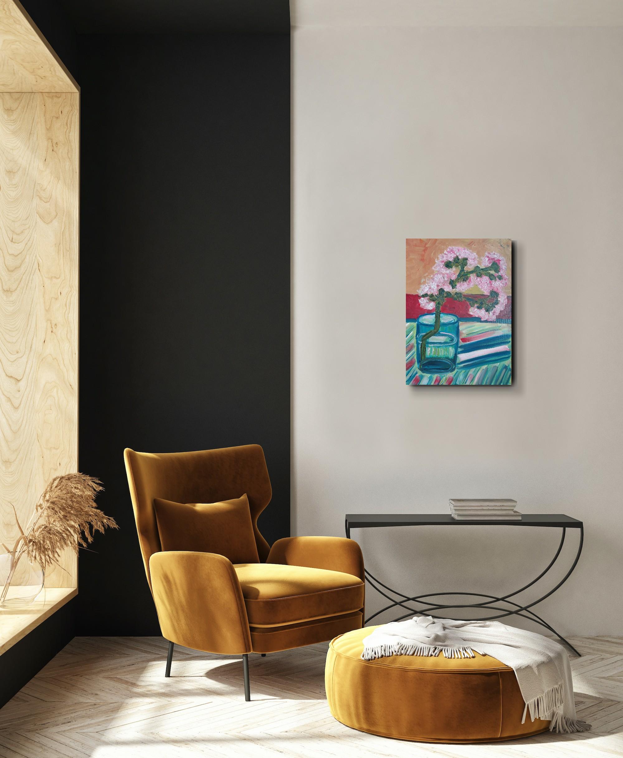 Quadro ad olio impressionista contemporaneo di fiori di mandorlo di ispirazione Van Gogh in vendita 3