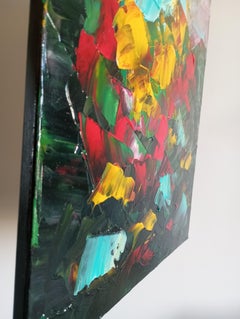 Contemporary Abstract Expressionist Vivid Painting acrylic on canvas "Peace 0.2"