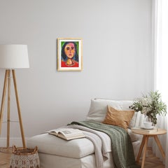 "Resilient soul" Contemporary figurative woman's portrait acrylic painting paper