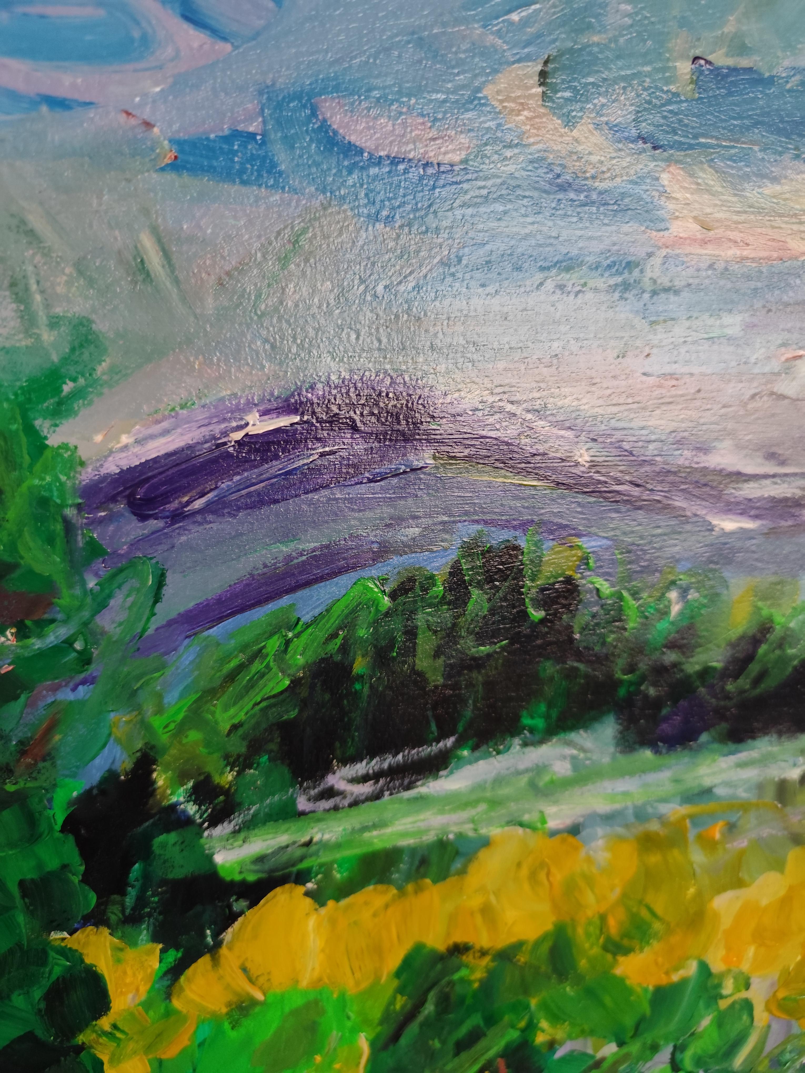 Acrilico astratto impressionista su carta 