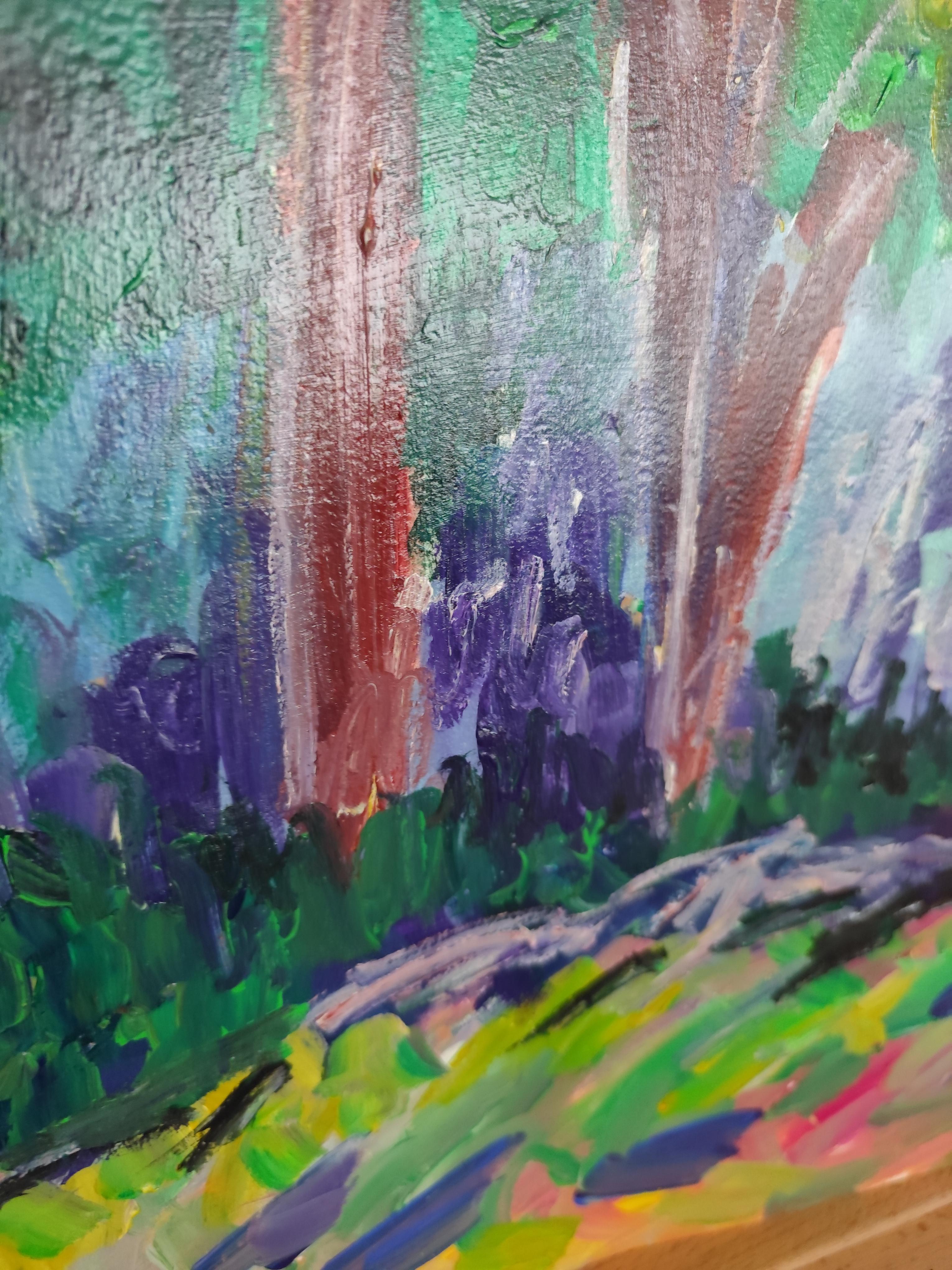 Acrilico astratto impressionista su carta 