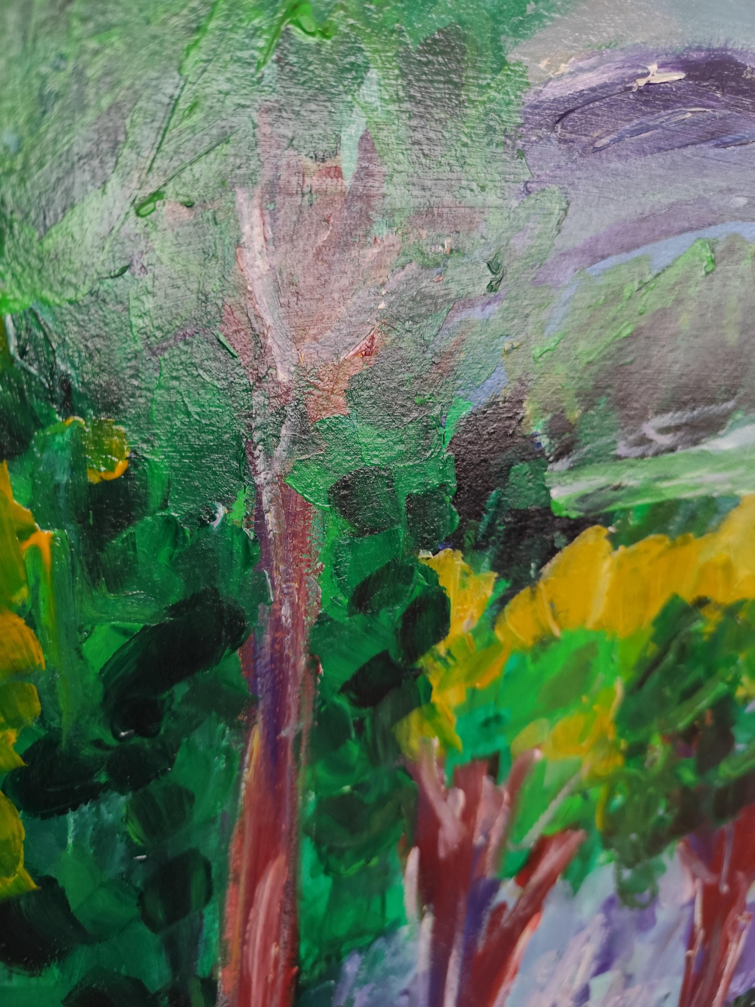 Acrilico astratto impressionista su carta 