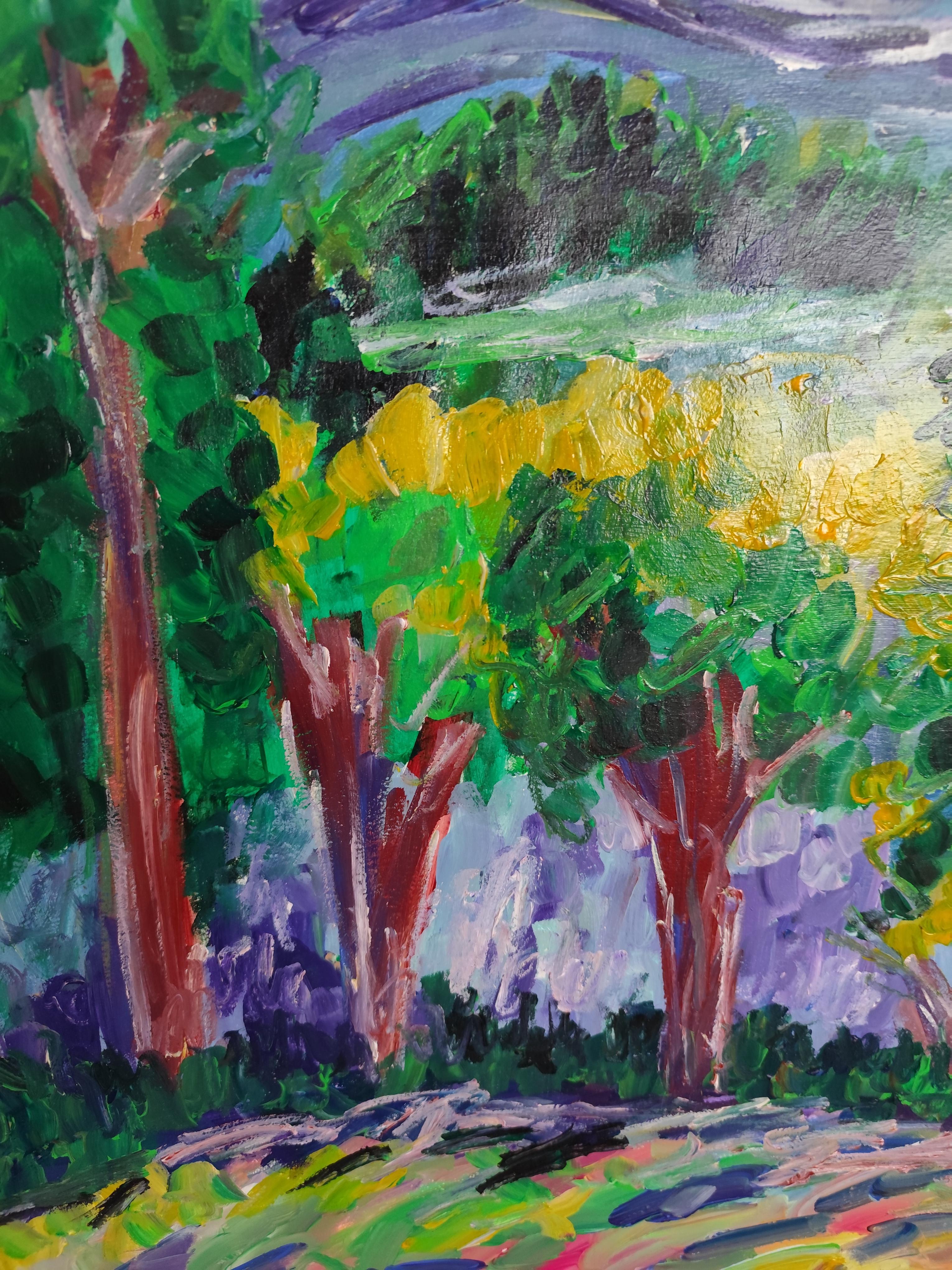 Acrilico astratto impressionista su carta 