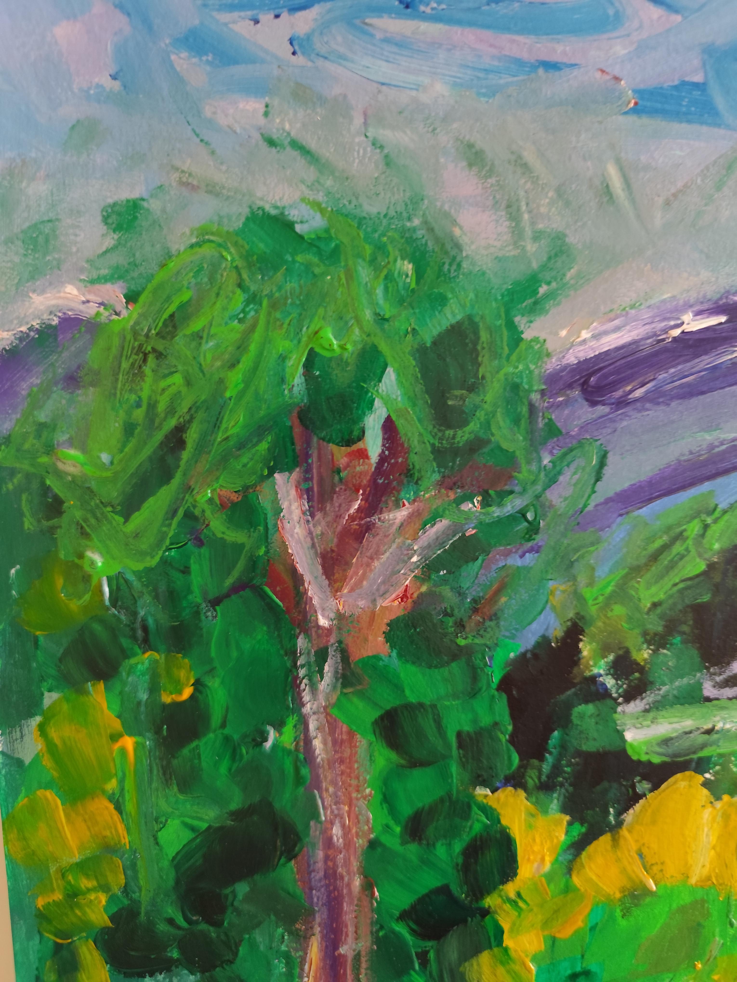 Acrilico astratto impressionista su carta 