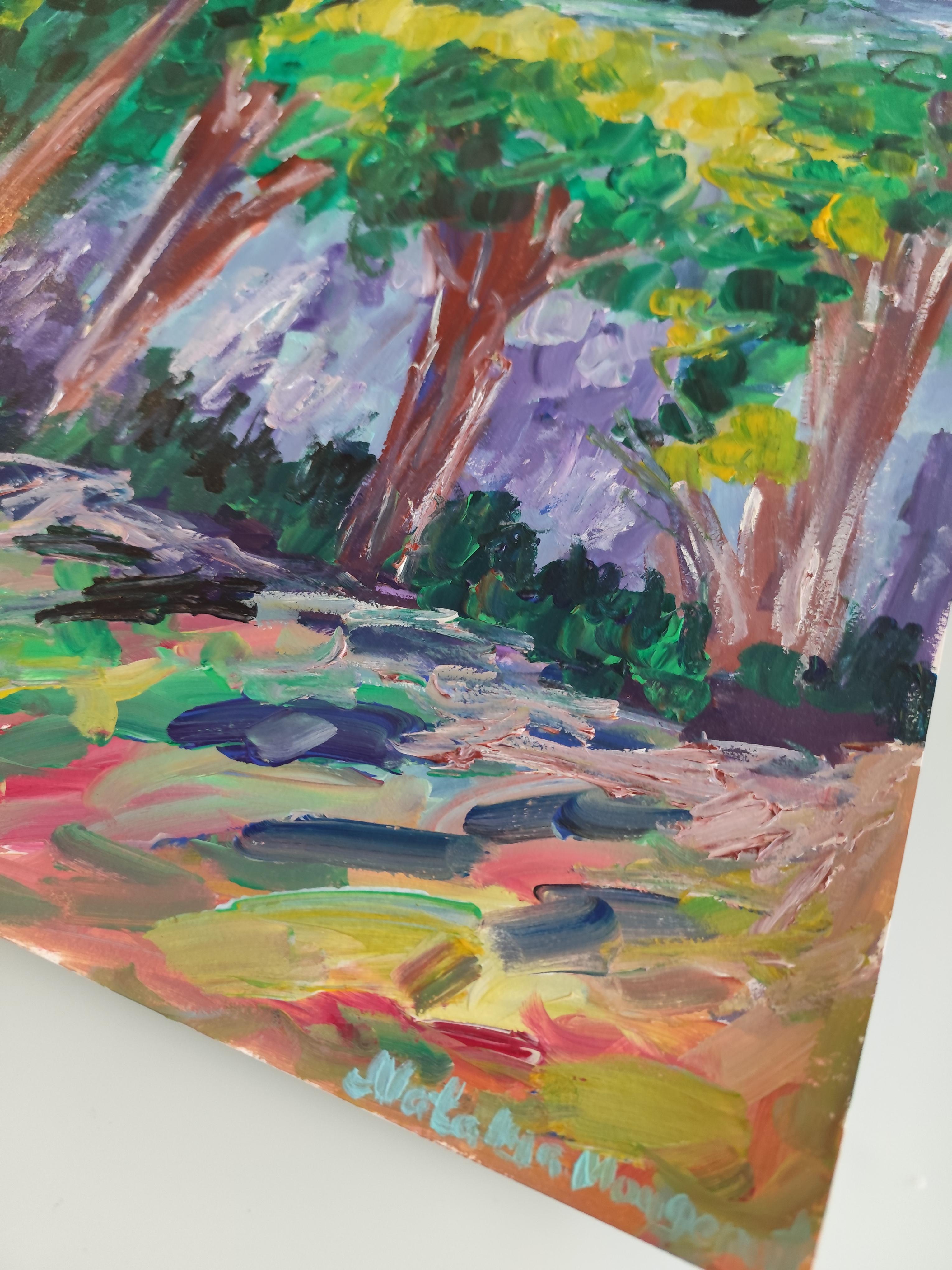 Acrilico astratto impressionista su carta 