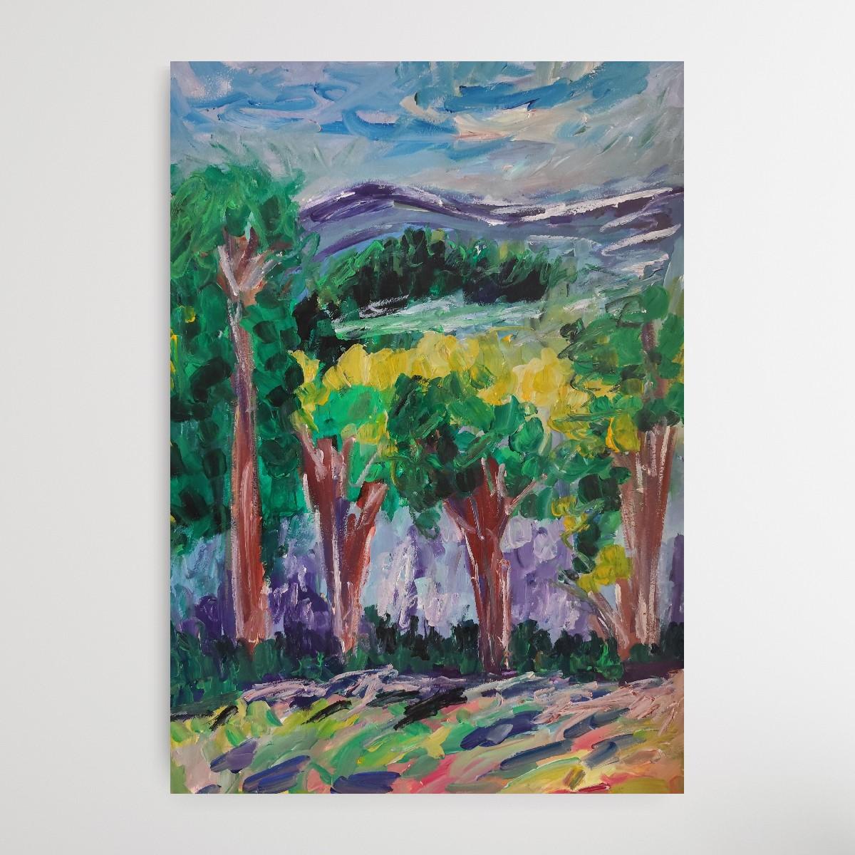 Acrilico astratto impressionista su carta 