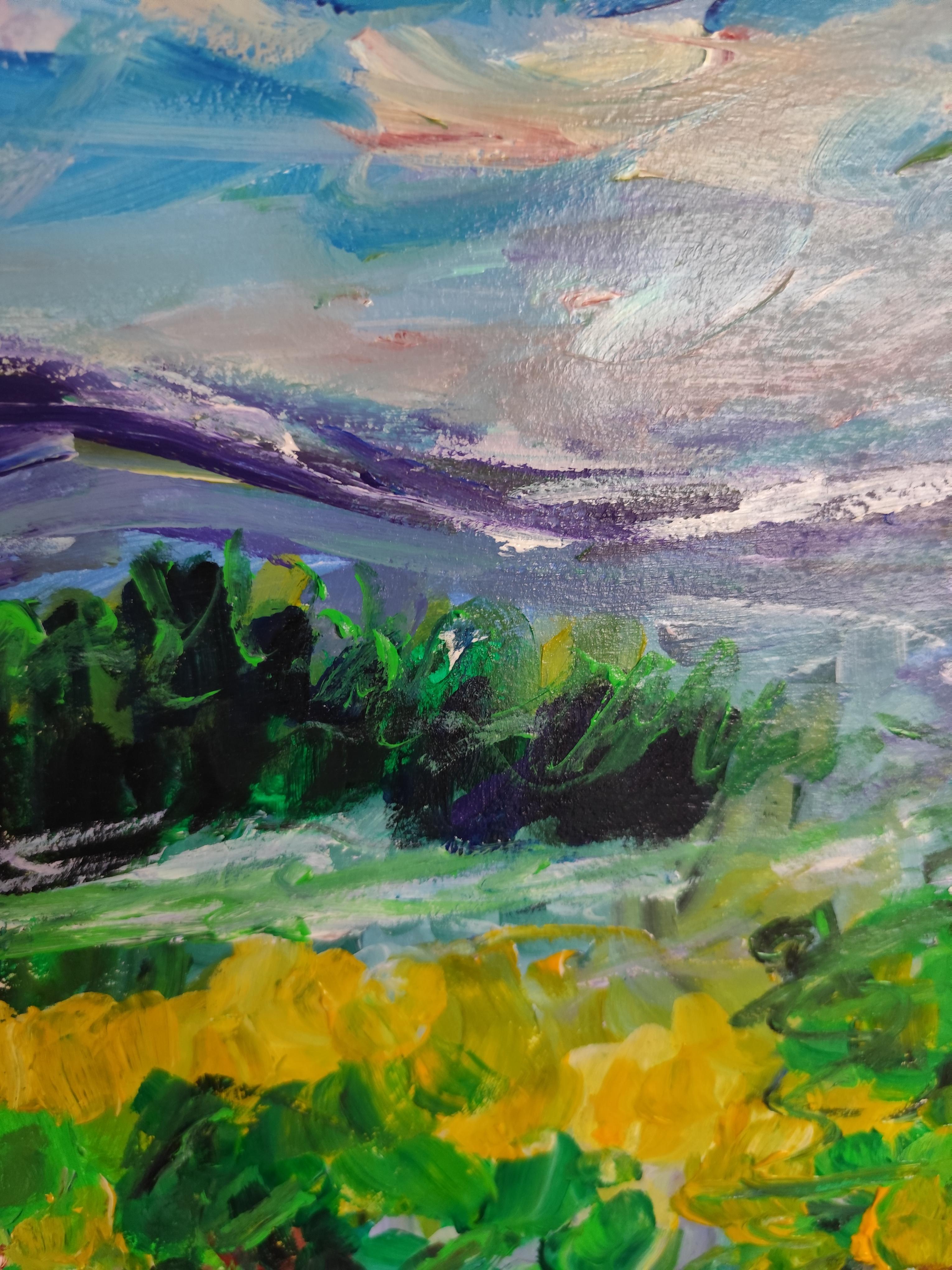 Acrilico astratto impressionista su carta 