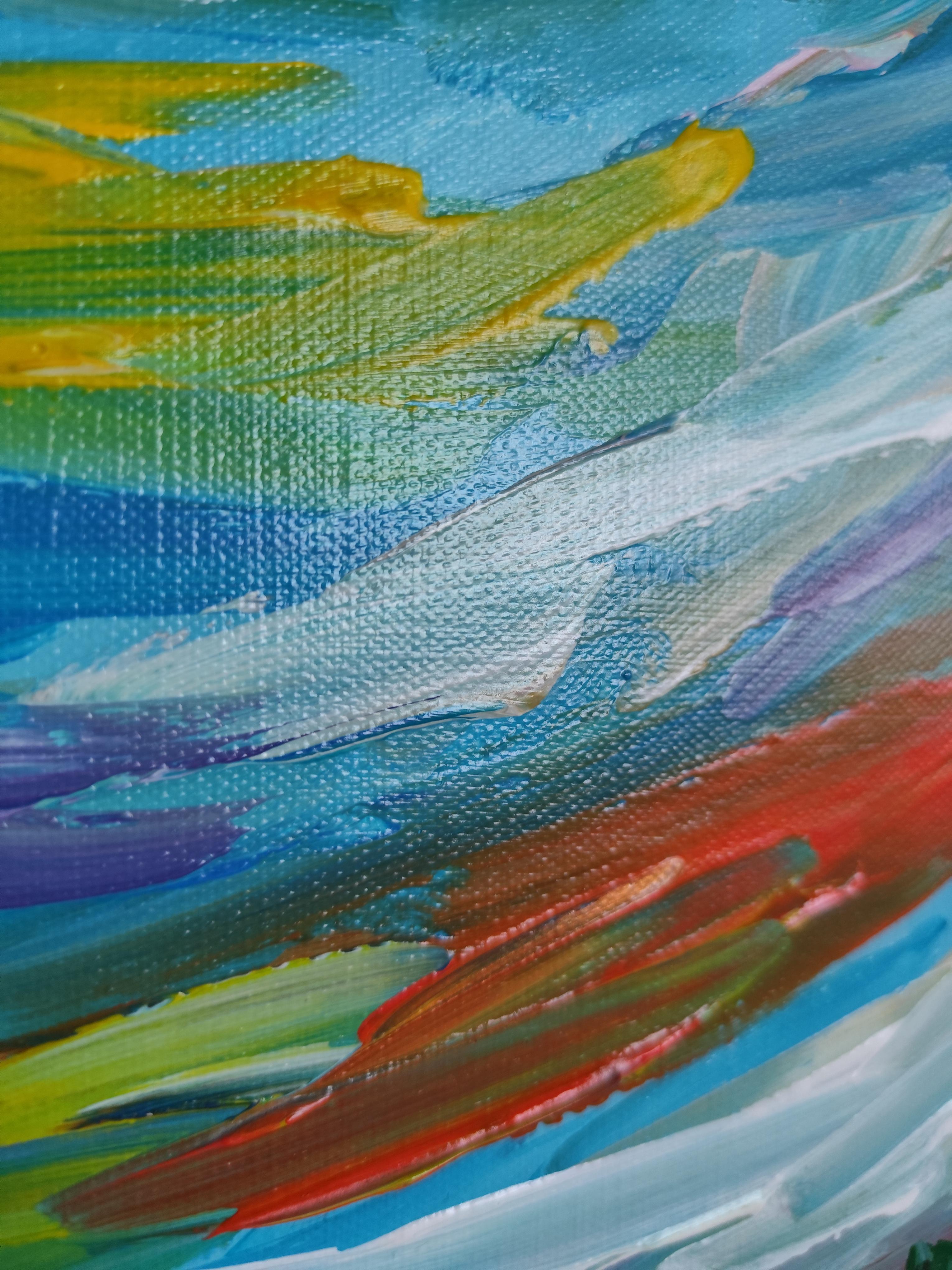Lienzo impresionista abstracto expresivo vívido de pintura de naturaleza 