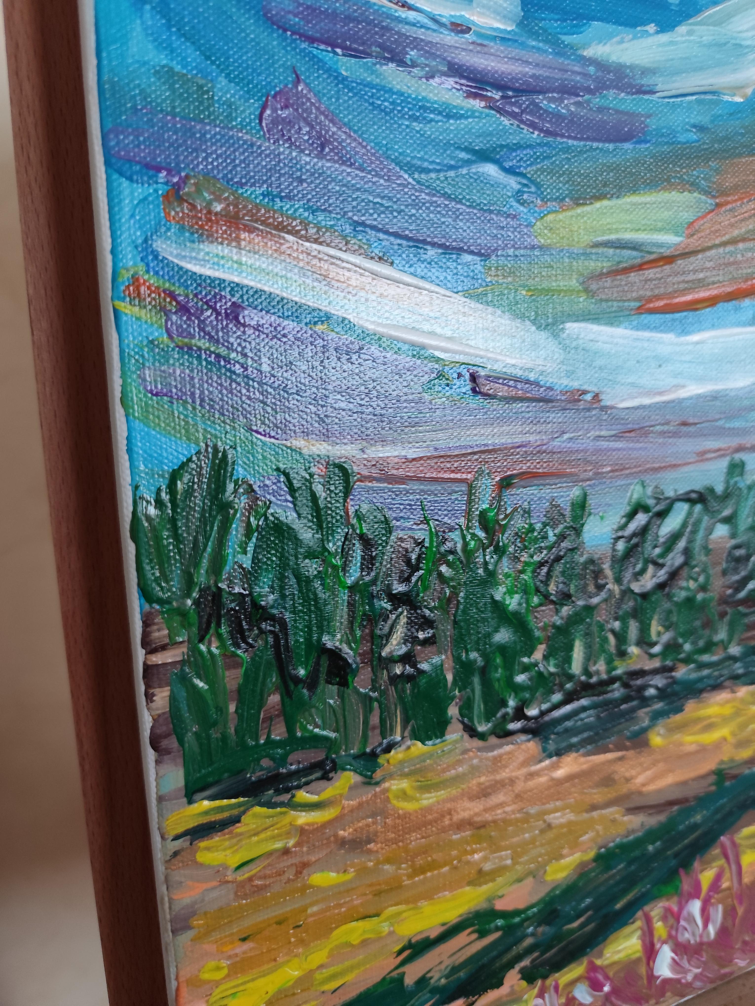 Lienzo impresionista abstracto expresivo vívido de pintura de naturaleza 